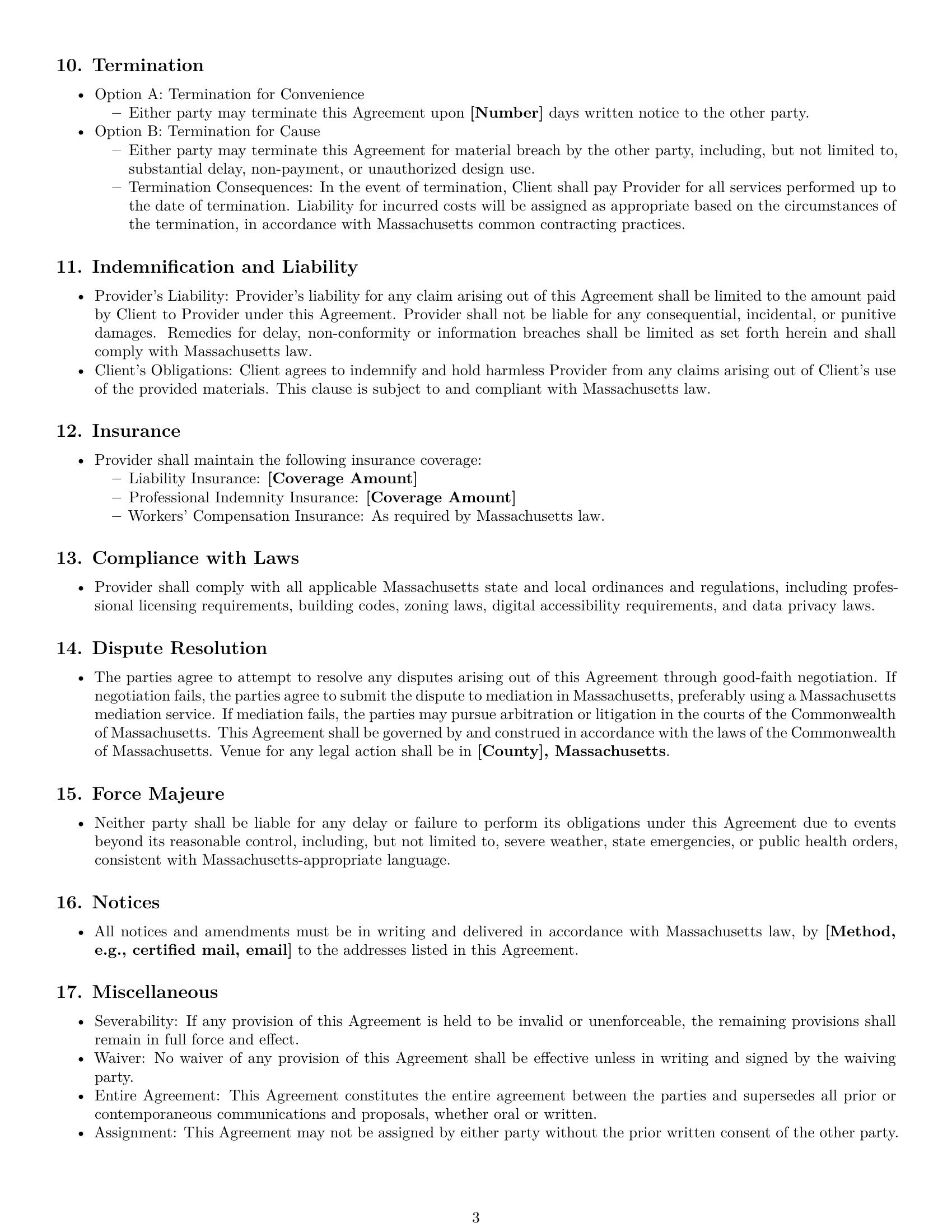 Preview page 3 of Free Massachusetts design service contract template