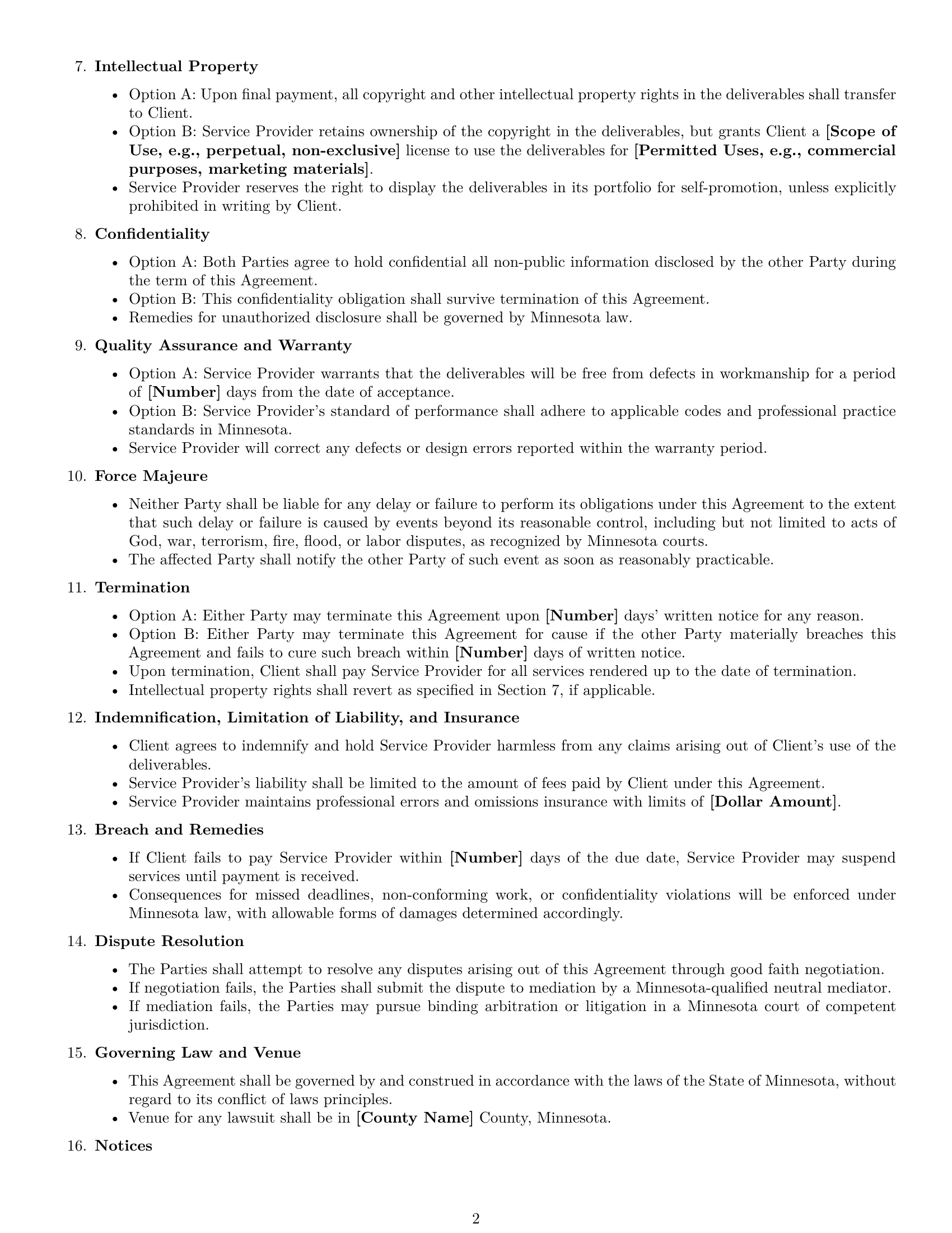 Preview page 2 of Free Minnesota design service contract template