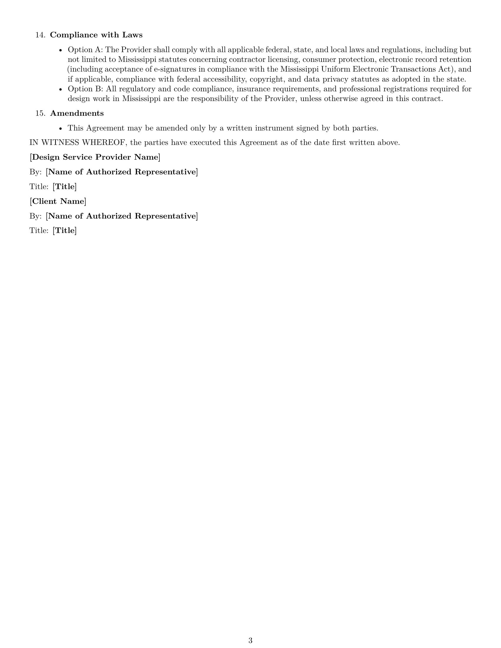 Preview page 3 of Free Mississippi design service contract template