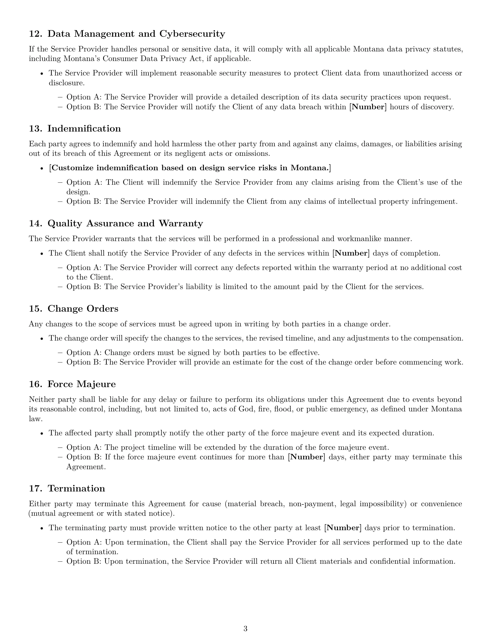 Preview page 3 of Free Montana design service contract template