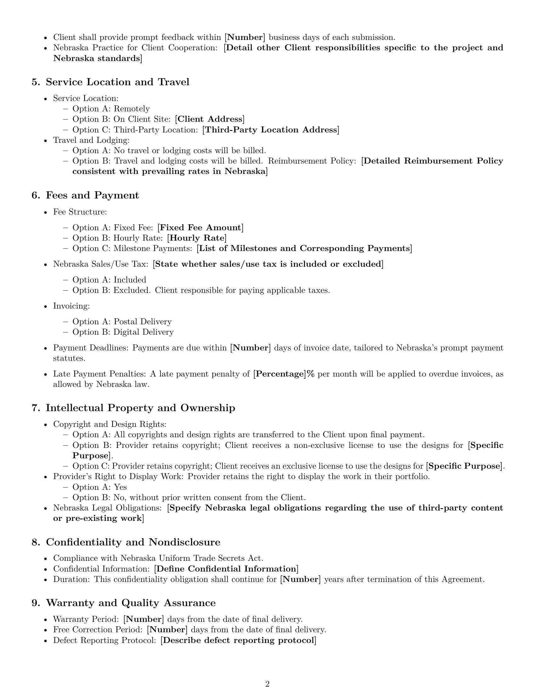 Preview page 2 of Free Nebraska design service contract template