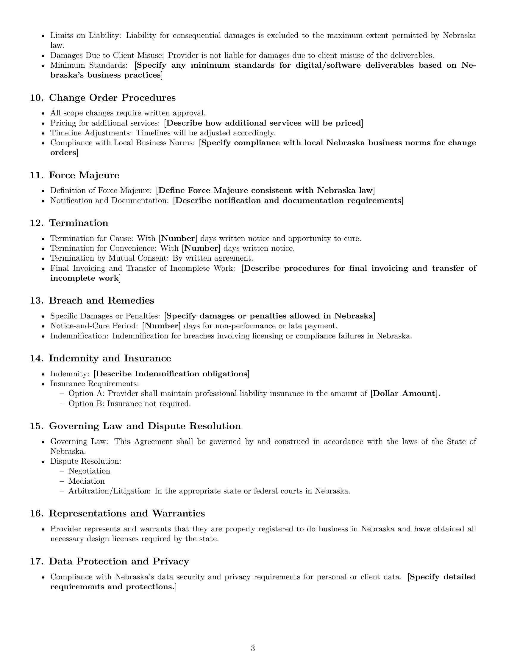 Preview page 3 of Free Nebraska design service contract template