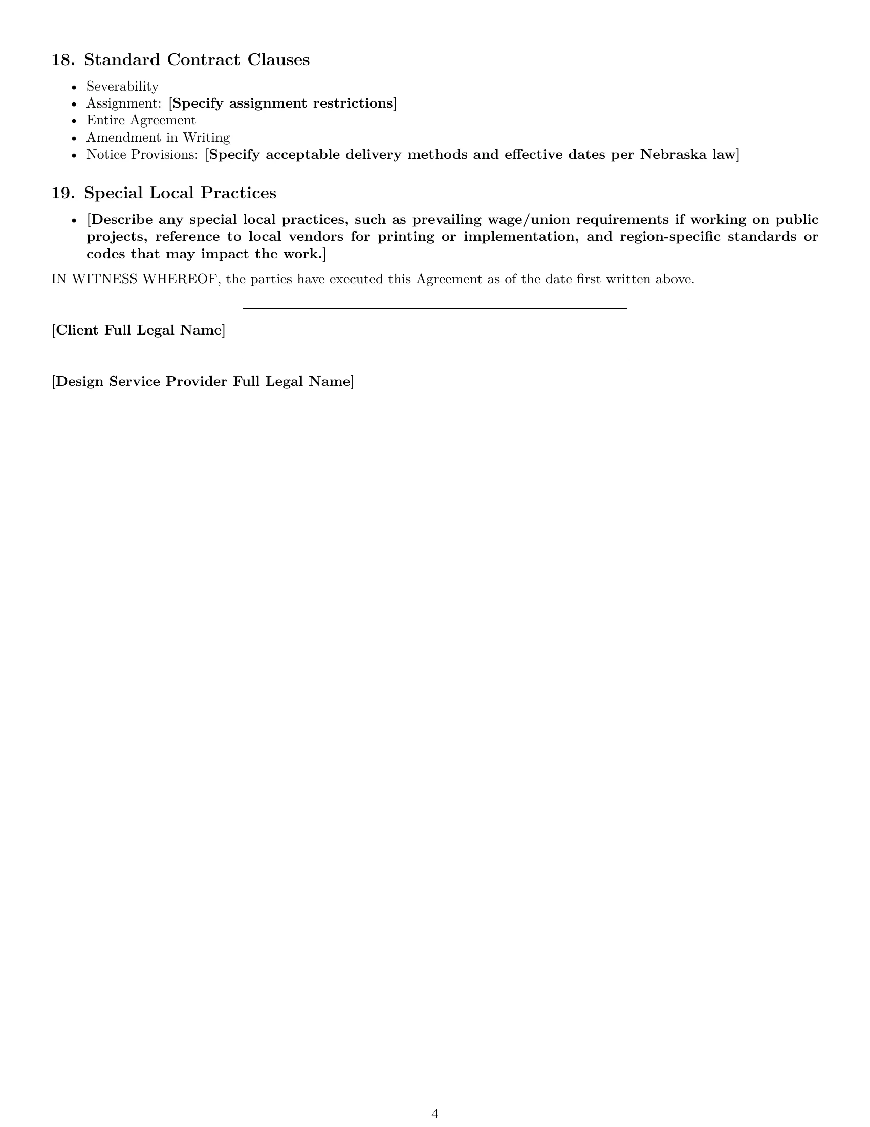 Preview page 4 of Free Nebraska design service contract template