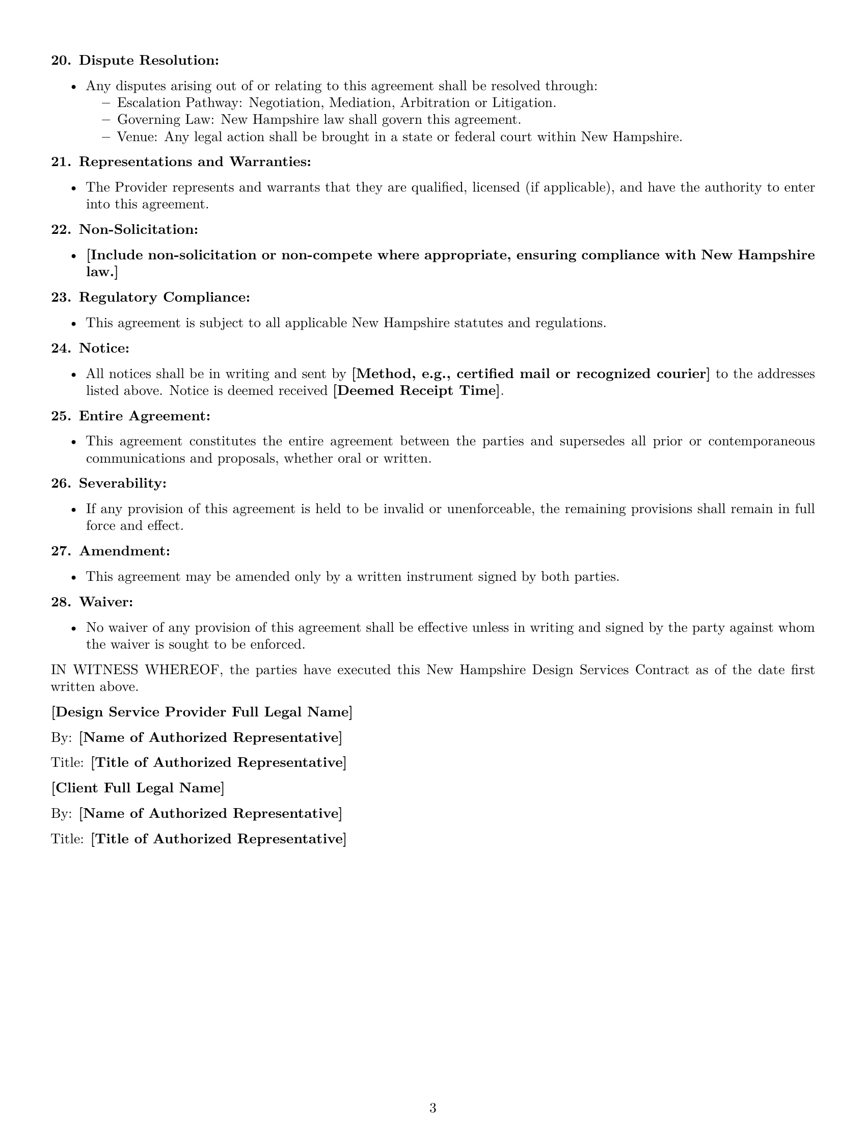 Preview page 3 of Free New Hampshire design service contract template