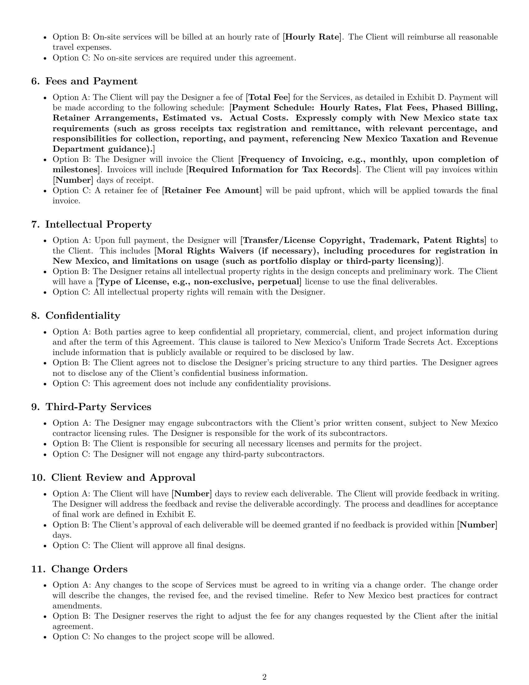 Preview page 2 of Free New Mexico design service contract template