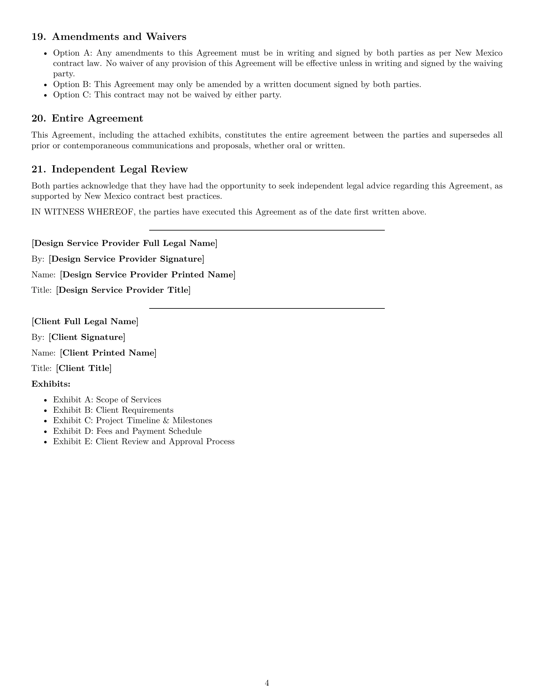 Preview page 4 of Free New Mexico design service contract template