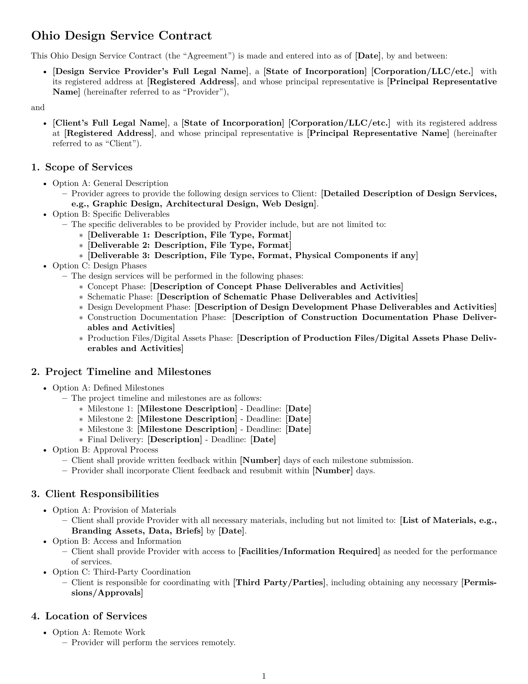 Preview page 1 of Free Ohio design service contract template