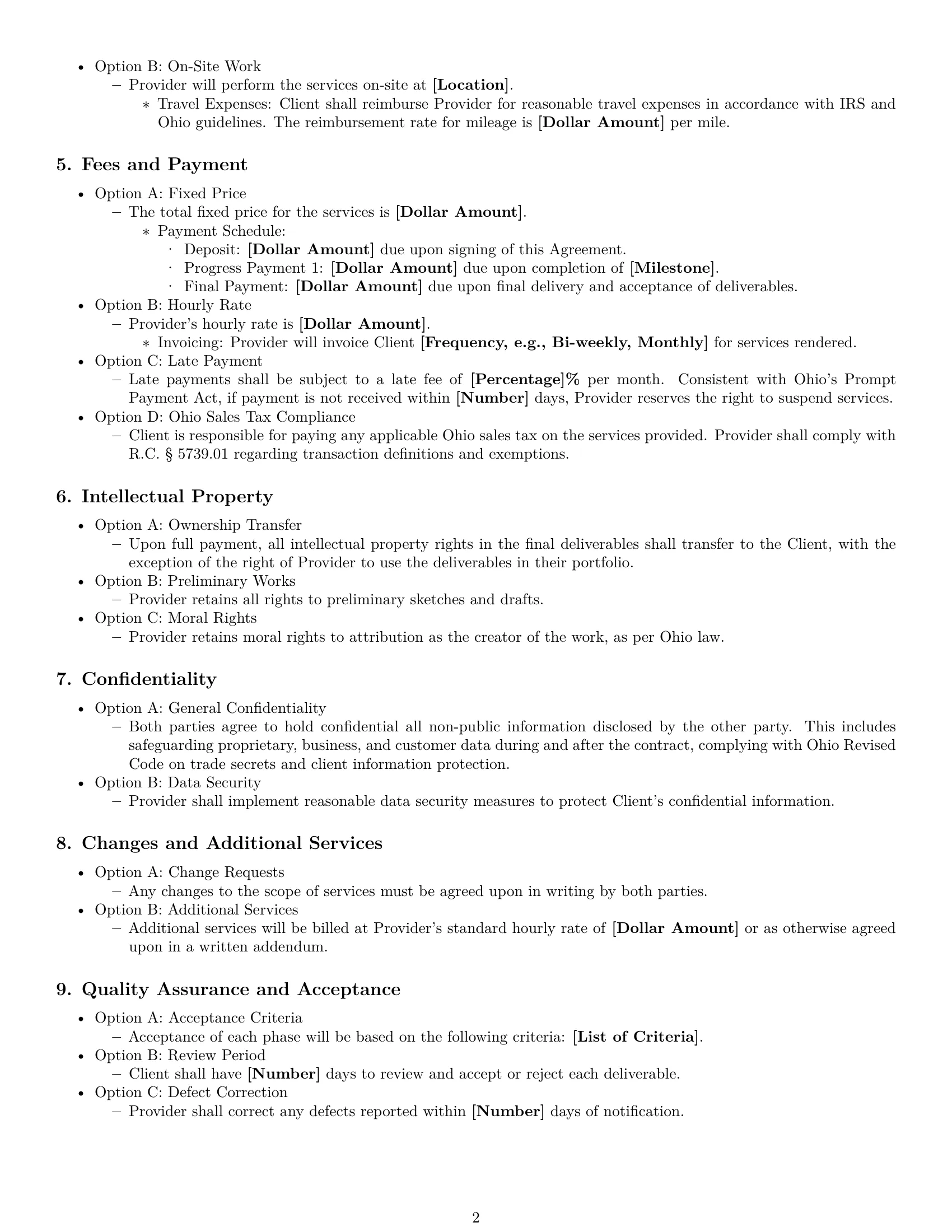 Preview page 2 of Free Ohio design service contract template