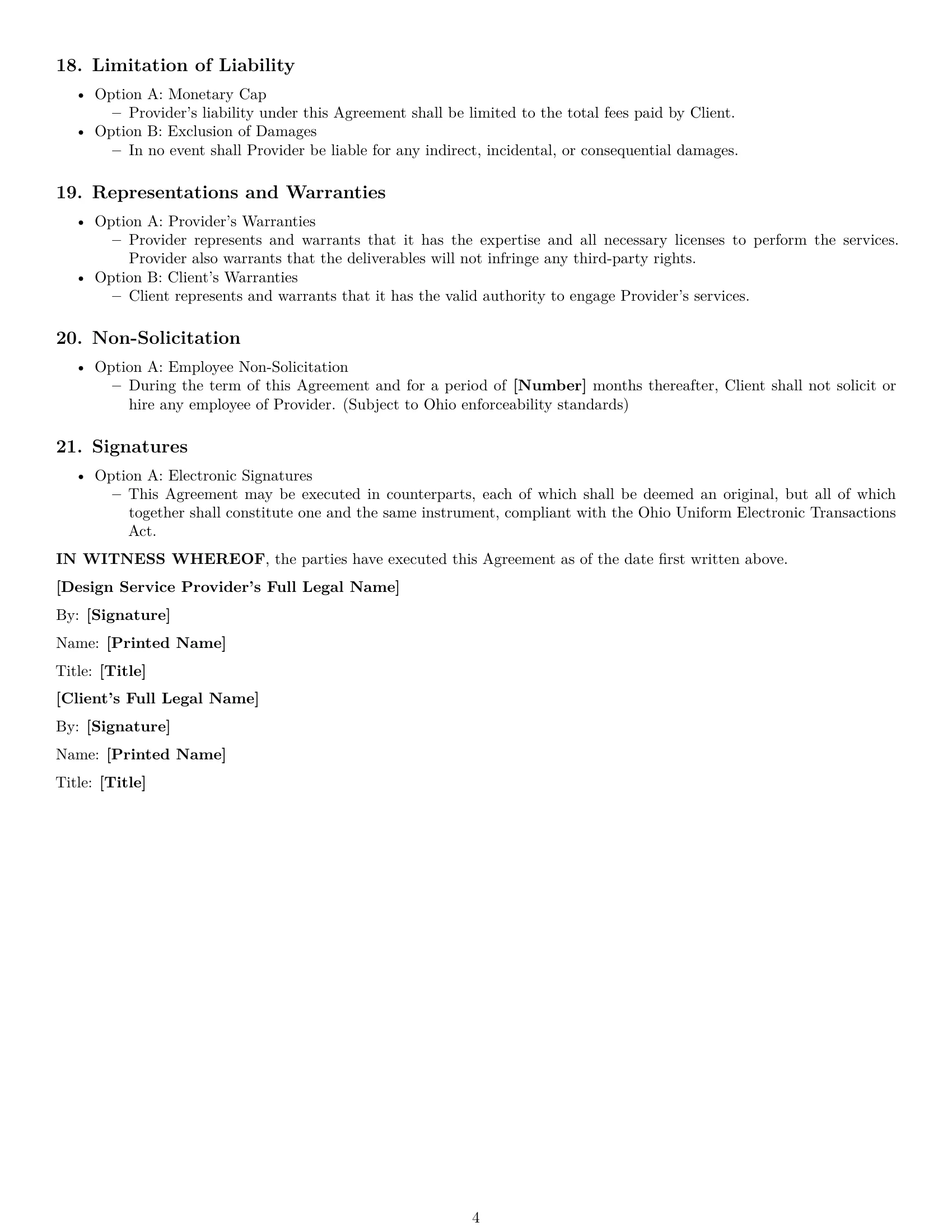 Preview page 4 of Free Ohio design service contract template
