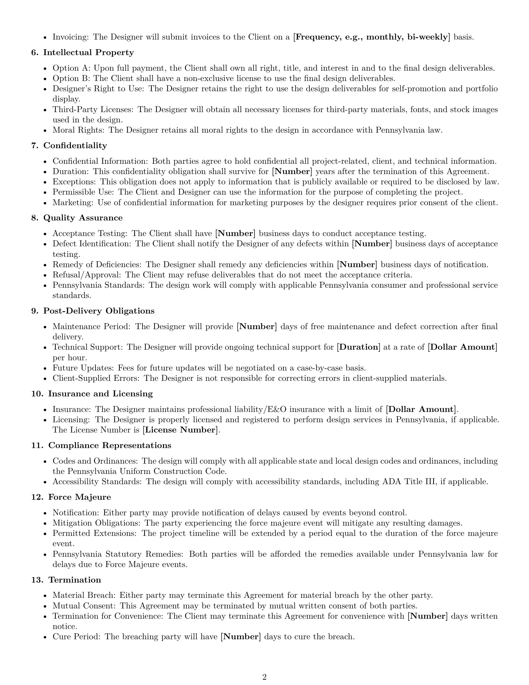 Preview page 2 of Free Pennsylvania design service contract template