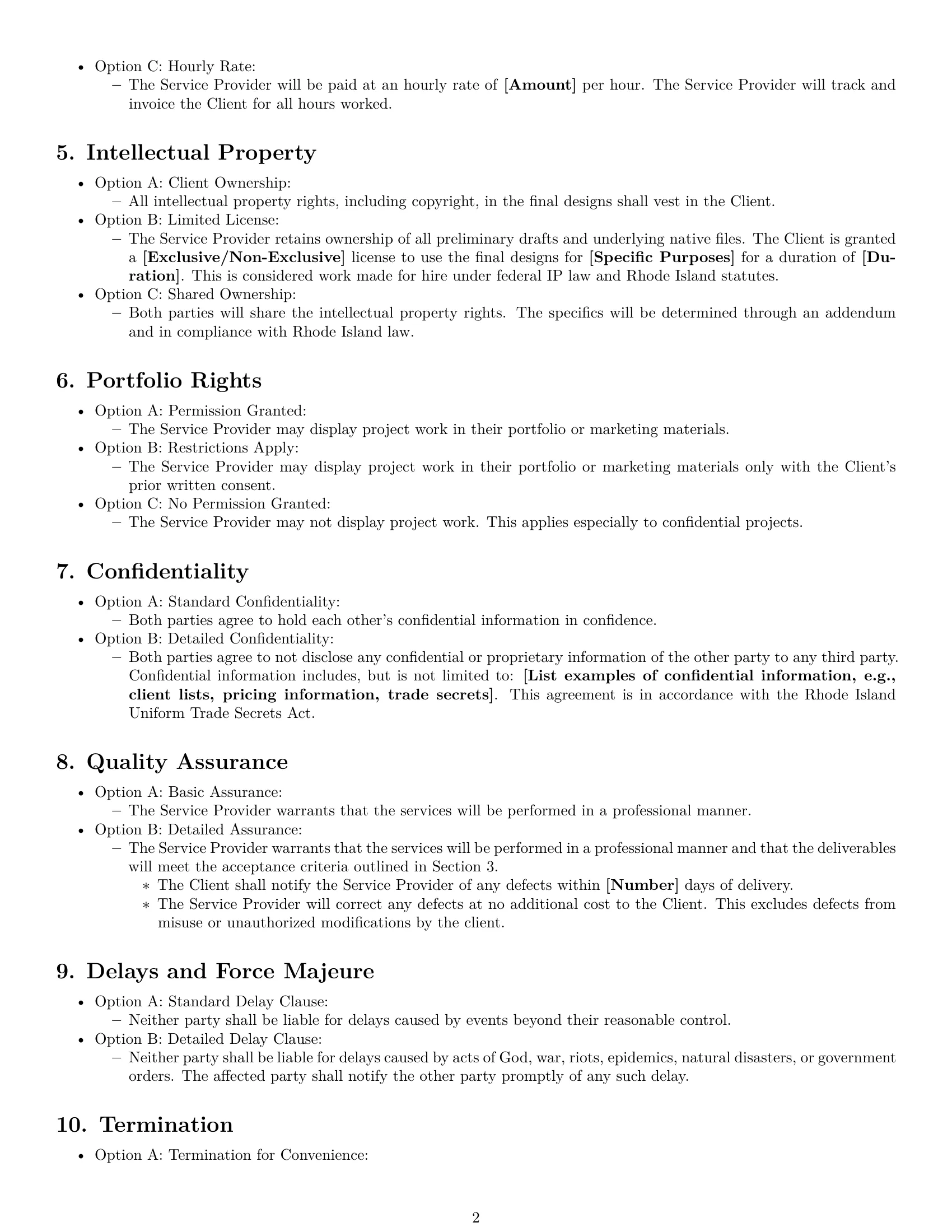 Preview page 2 of Free Rhode Island design service contract template