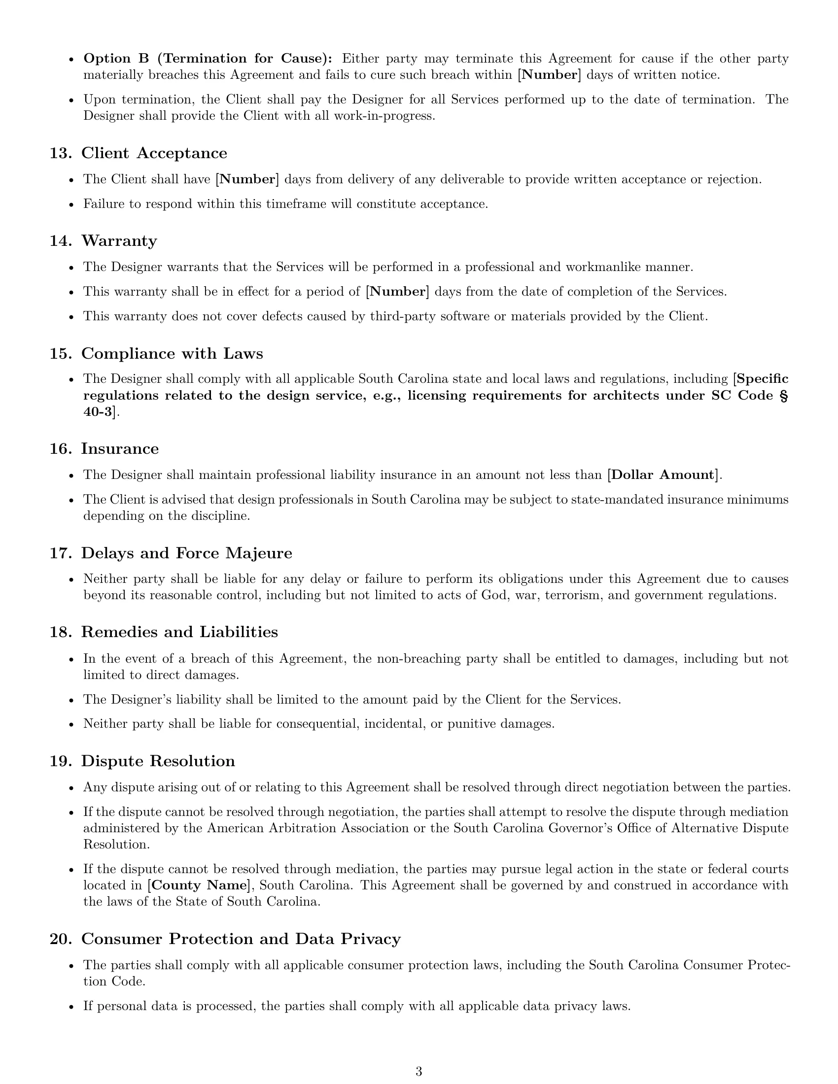 Preview page 3 of Free South Carolina design service contract template