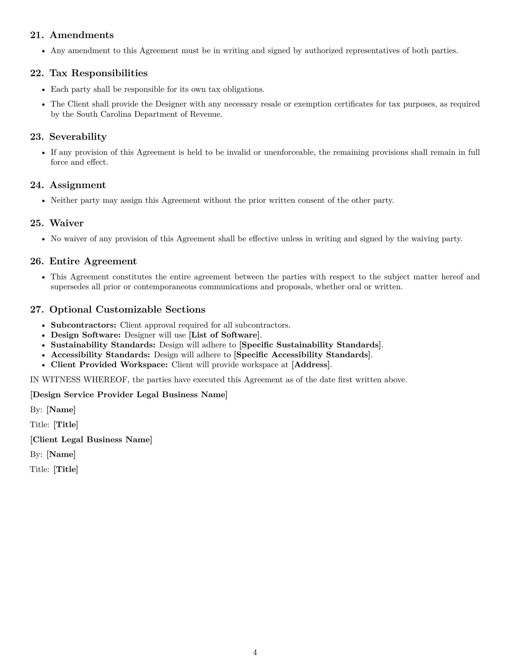 Preview page 4 of Free South Carolina design service contract template