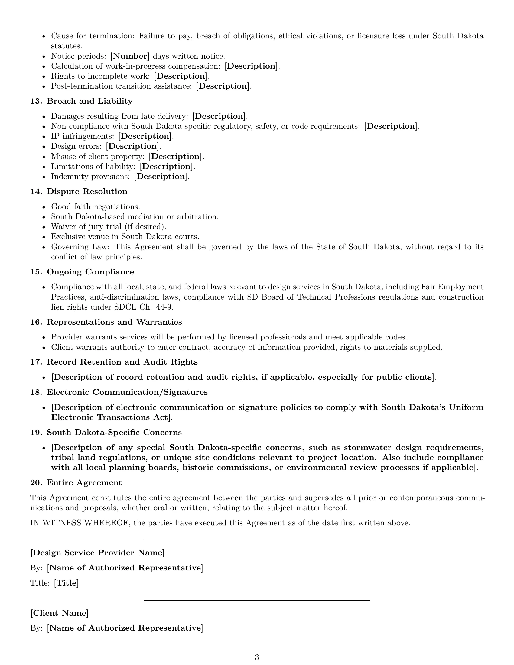 Preview page 3 of Free South Dakota design service contract template