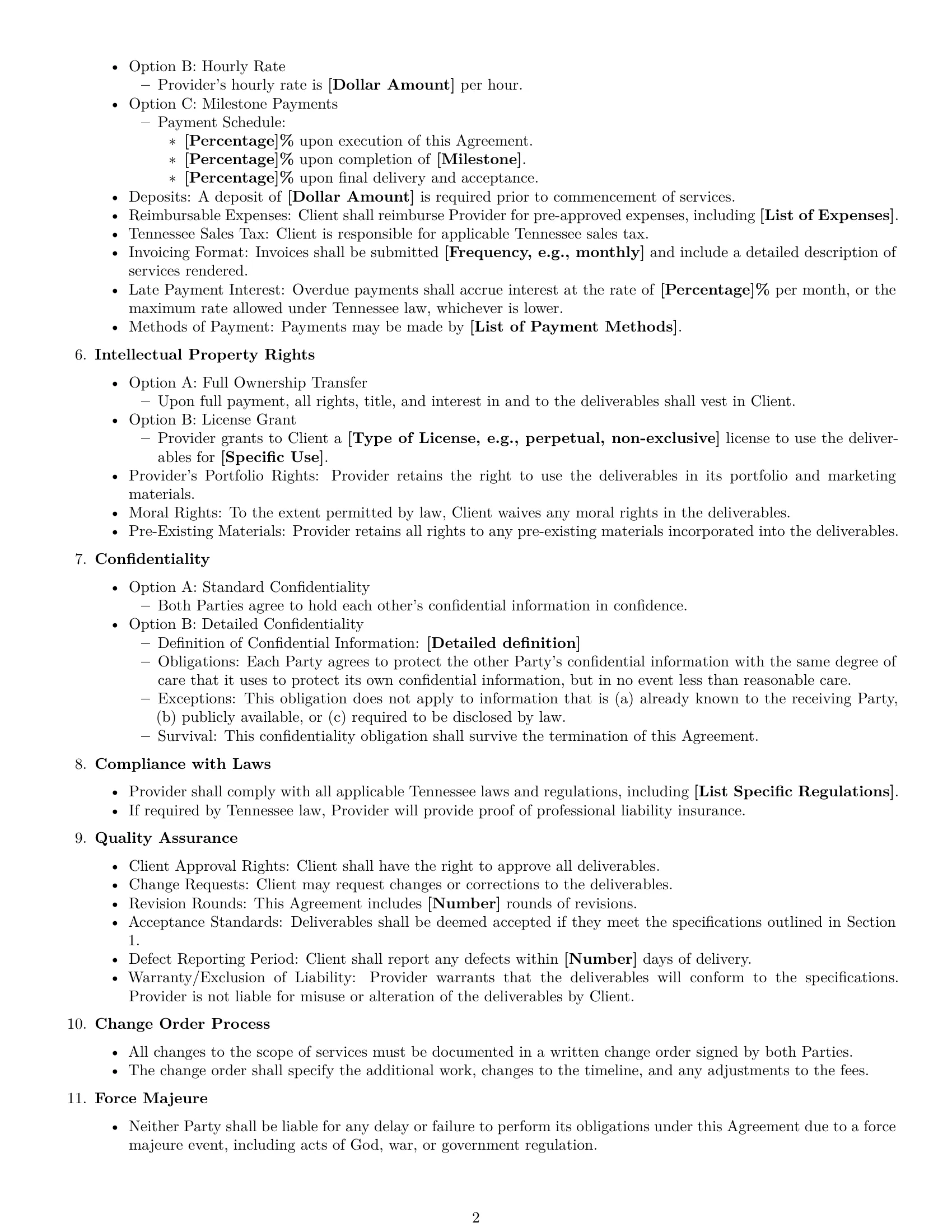 Preview page 2 of Free Tennessee design service contract template