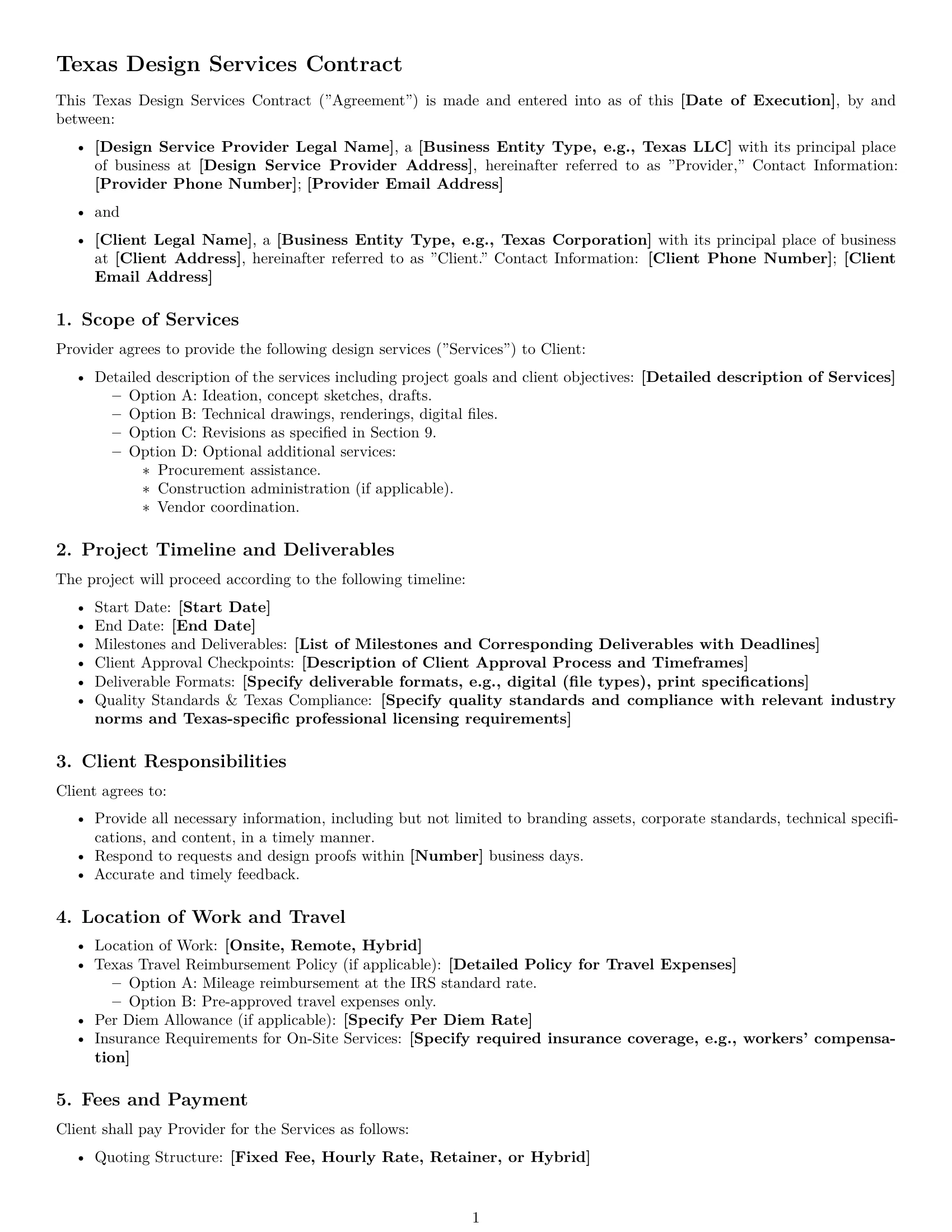 Preview page 1 of Free Texas design service contract template