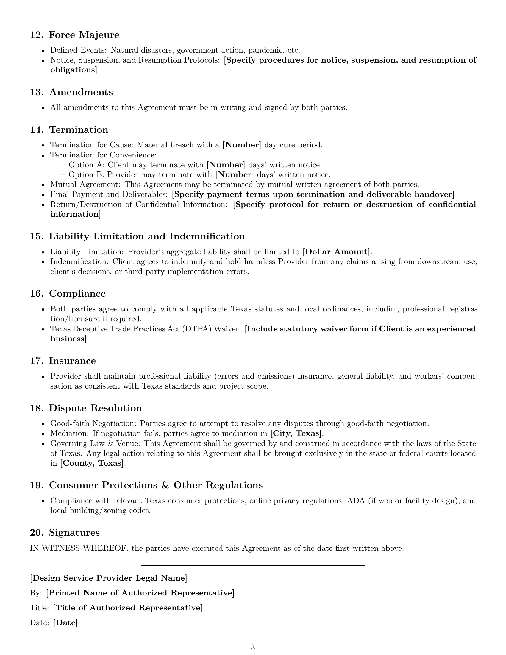 Preview page 3 of Free Texas design service contract template