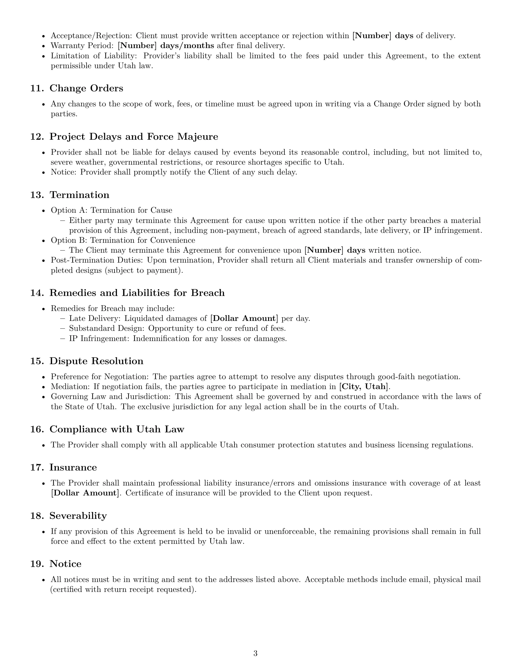 Preview page 3 of Free Utah design service contract template
