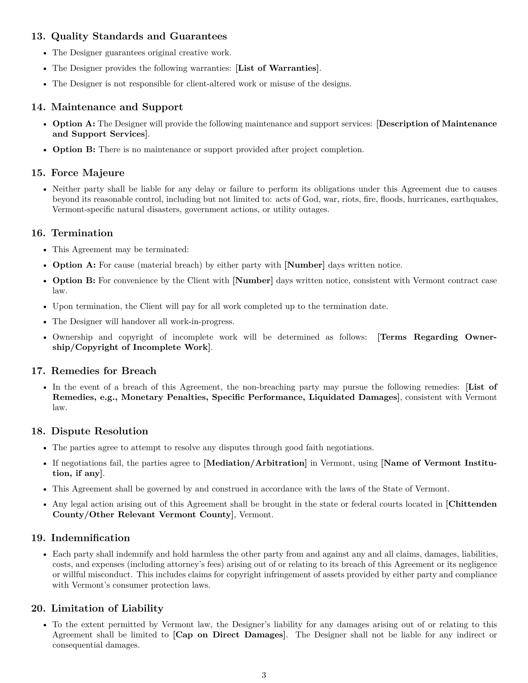 Preview page 3 of Free Vermont design service contract template