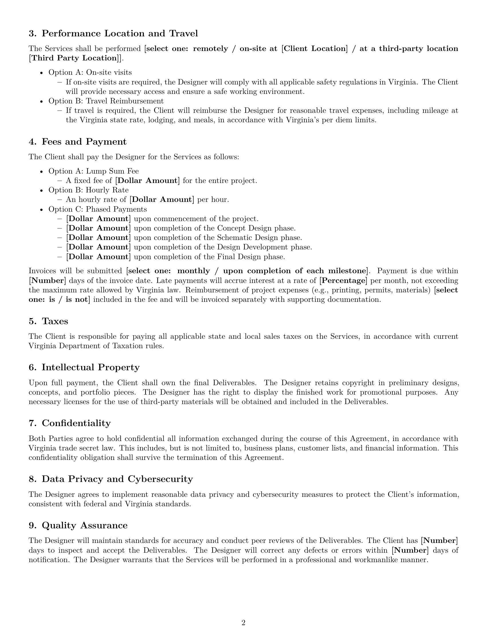 Preview page 2 of Free Virginia design service contract template