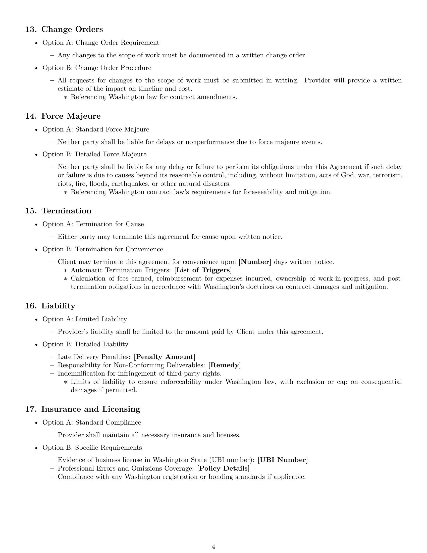 Preview page 4 of Free Washington design service contract template