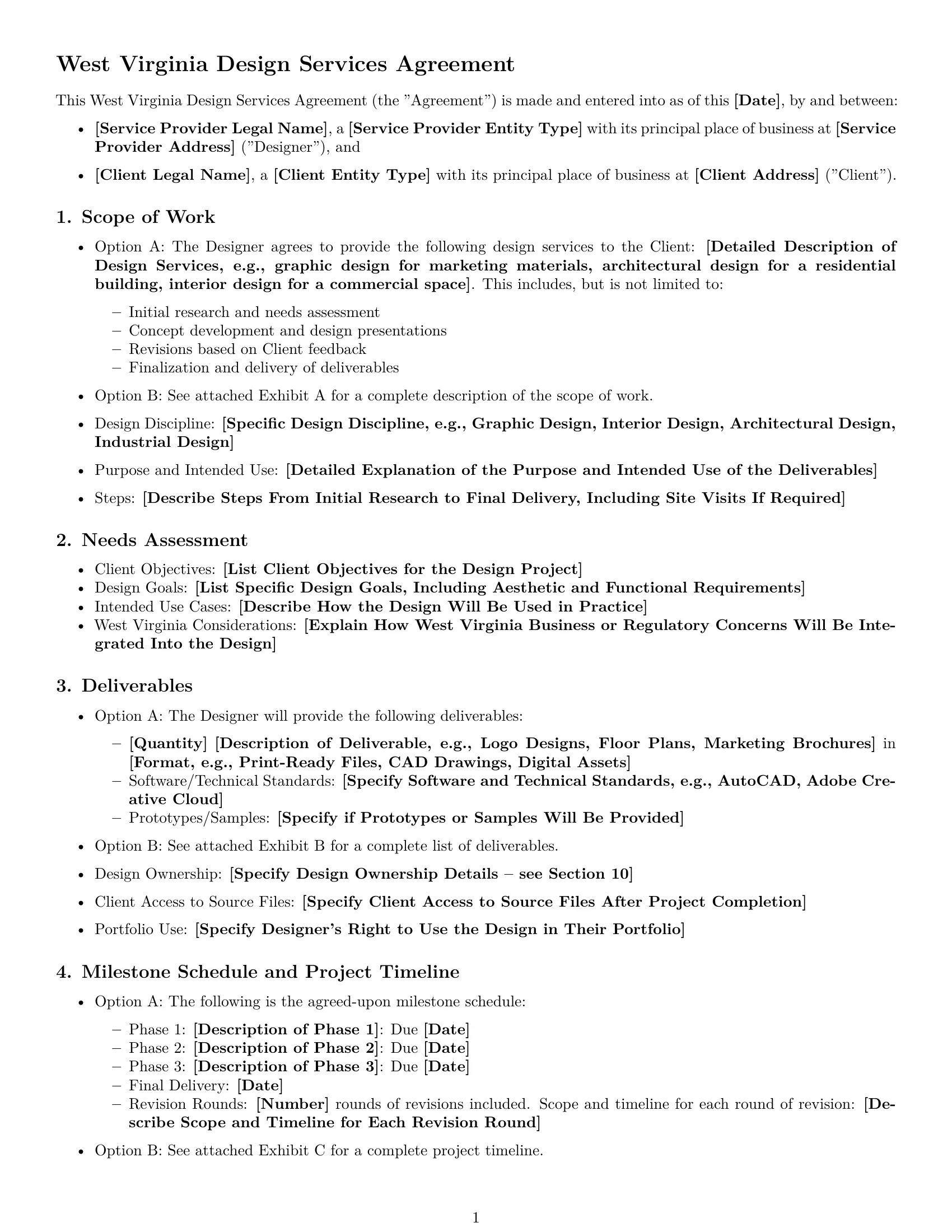 Preview page 1 of Free West Virginia design service contract template
