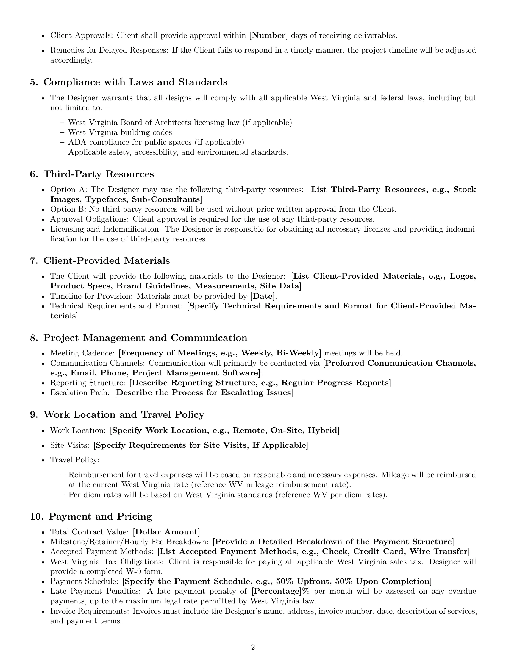 Preview page 2 of Free West Virginia design service contract template
