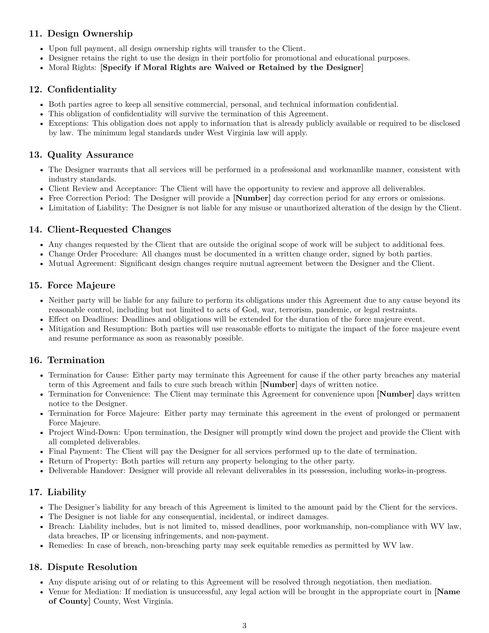 Preview page 3 of Free West Virginia design service contract template