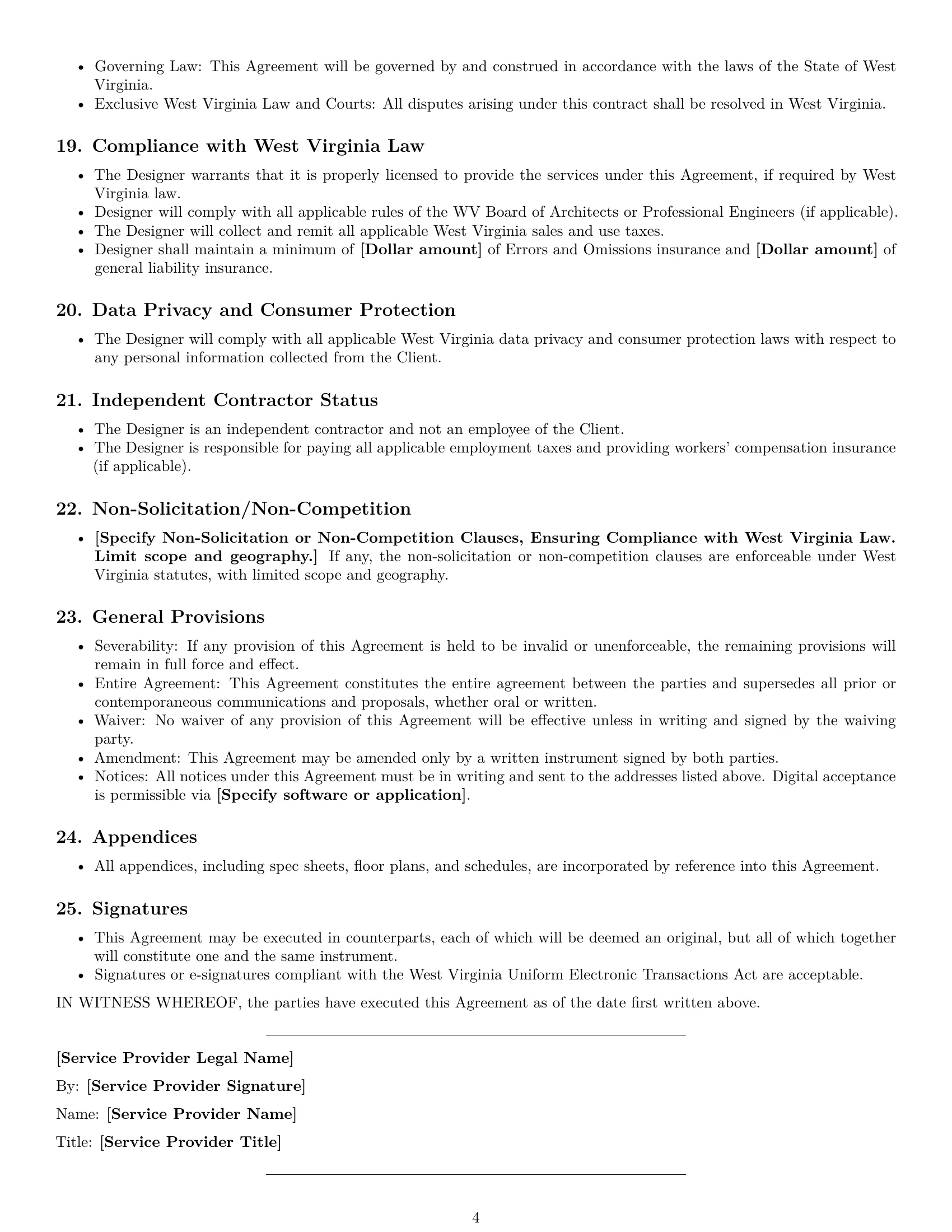 Preview page 4 of Free West Virginia design service contract template