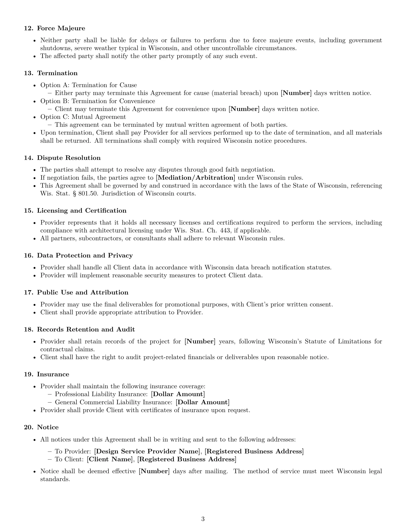 Preview page 3 of Free Wisconsin design service contract template