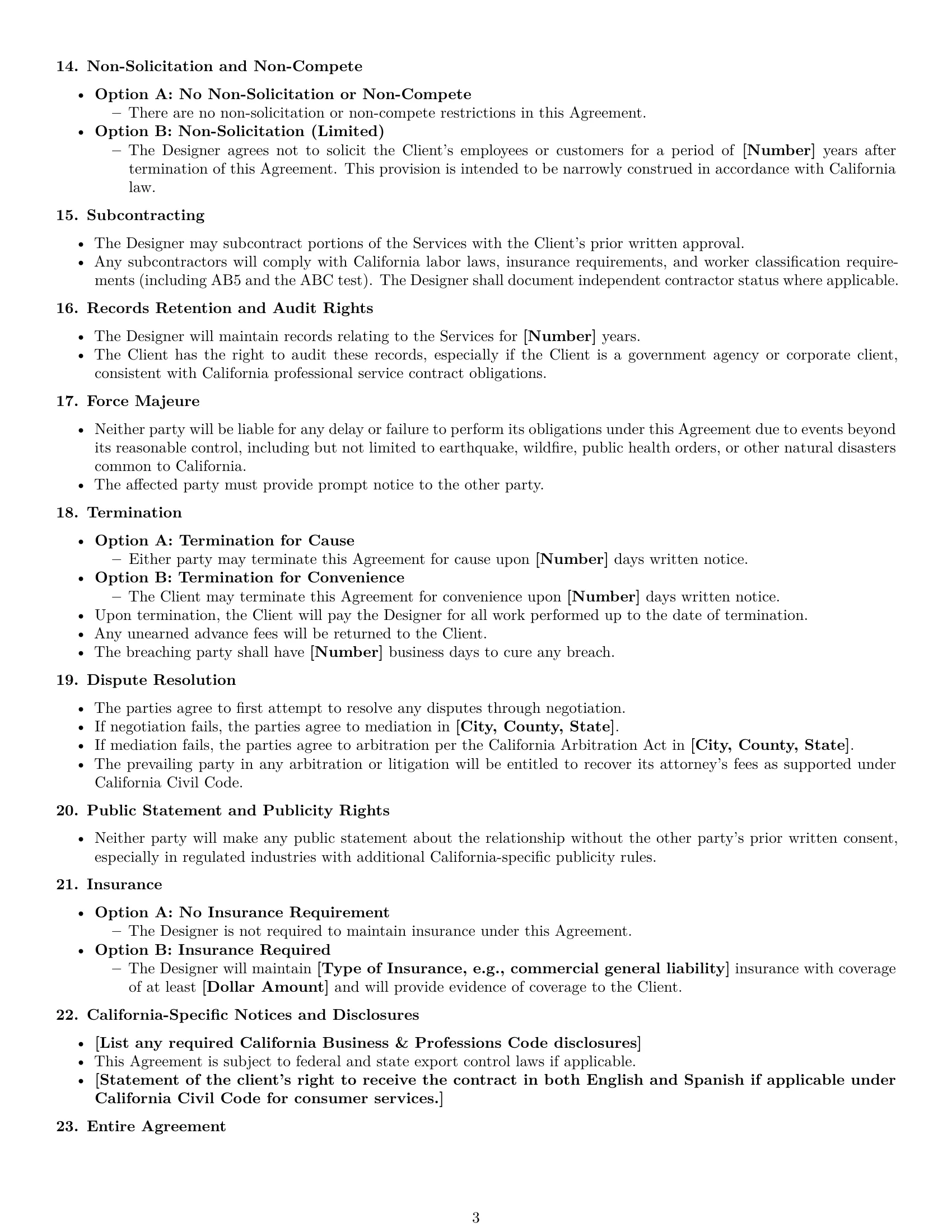 Preview page 3 of Free California design service contract template