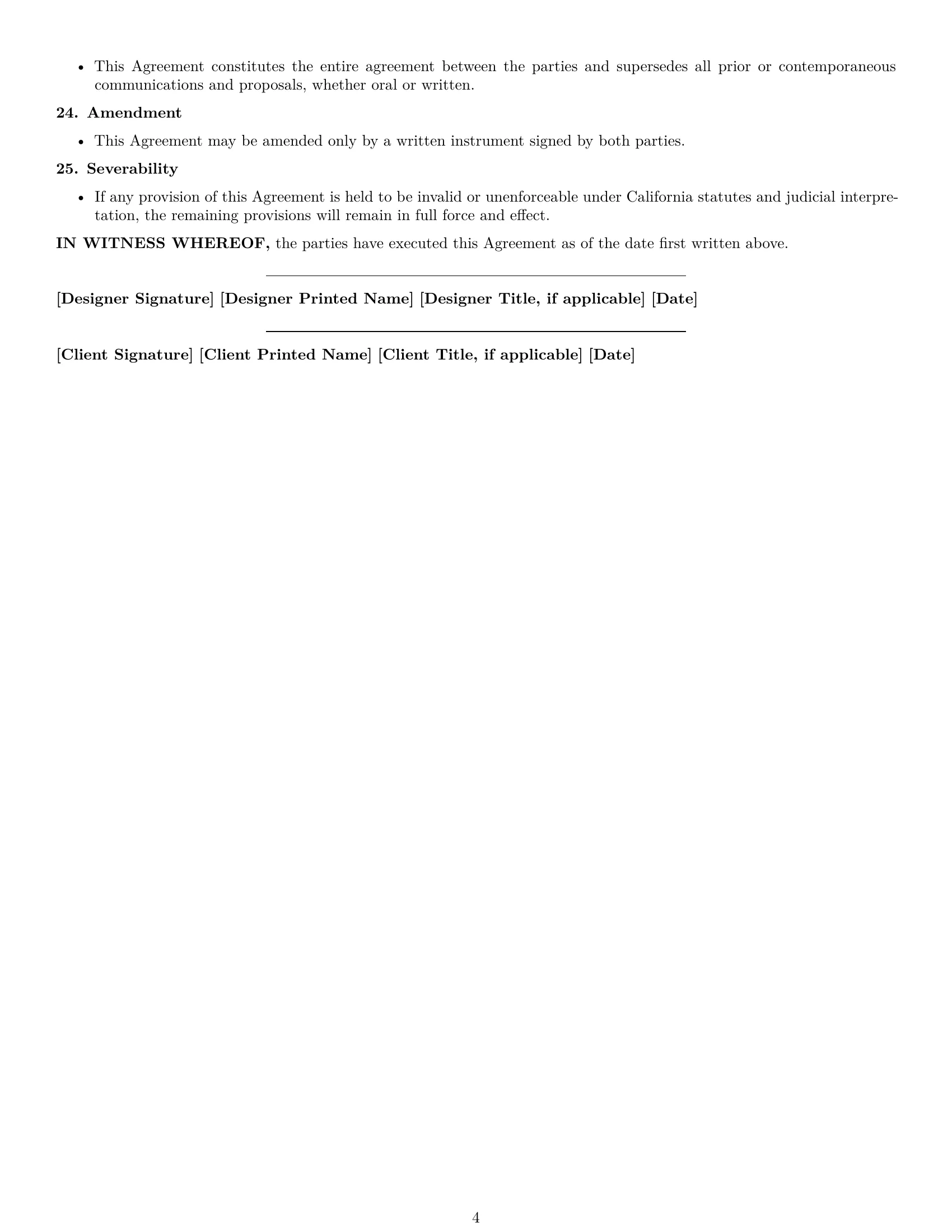 Preview page 4 of Free California design service contract template