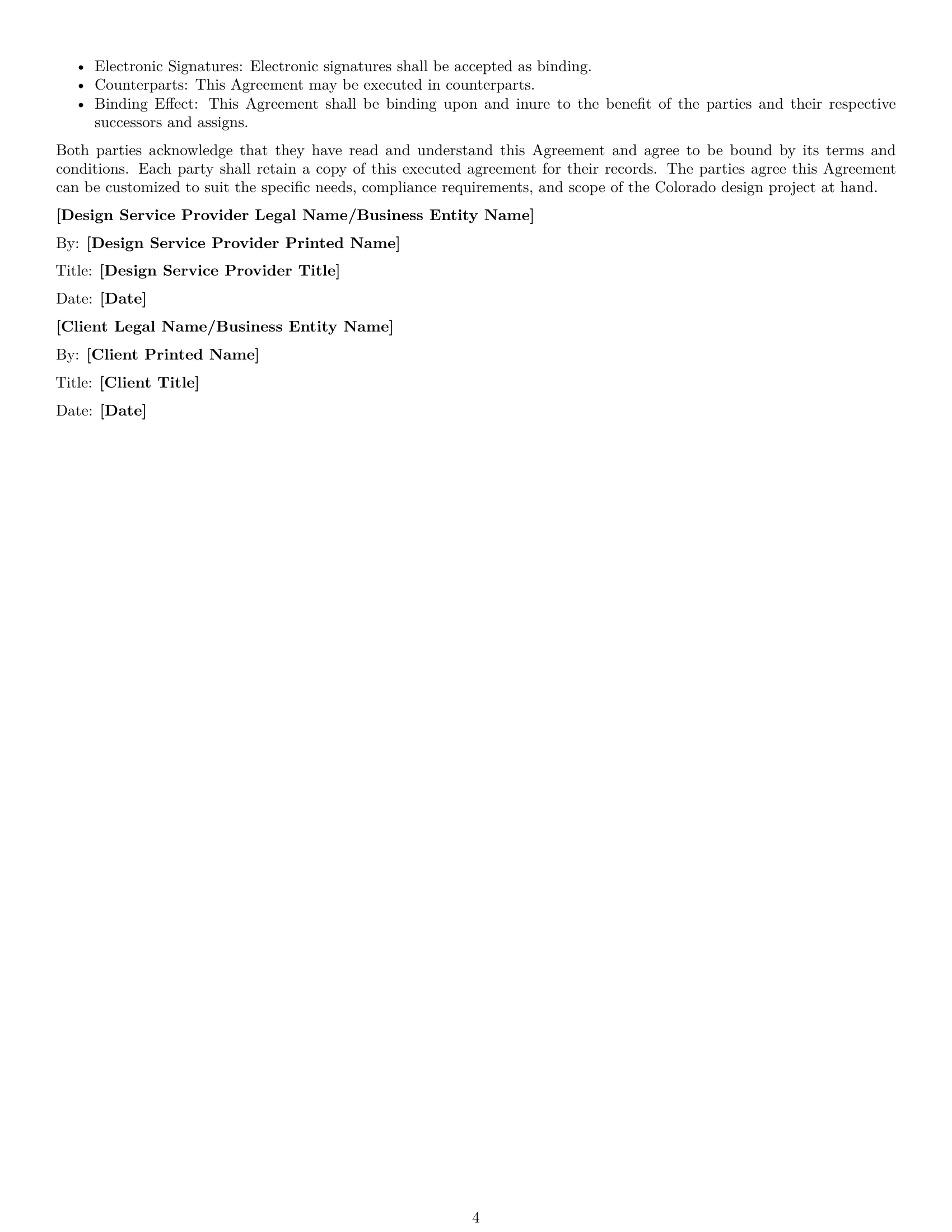 Preview page 4 of Free Colorado design service contract template