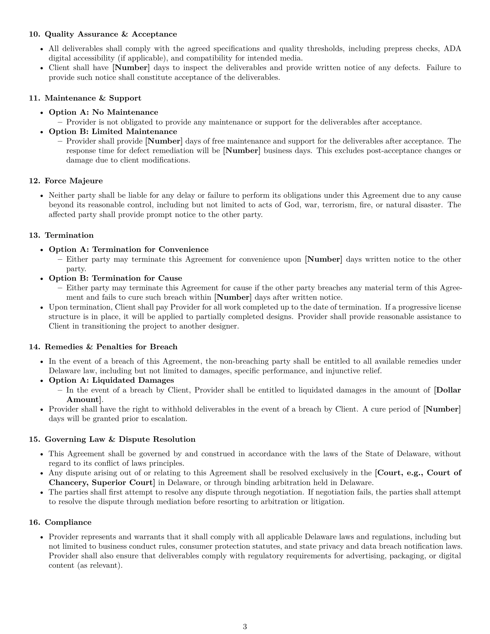Preview page 3 of Free Delaware design service contract template