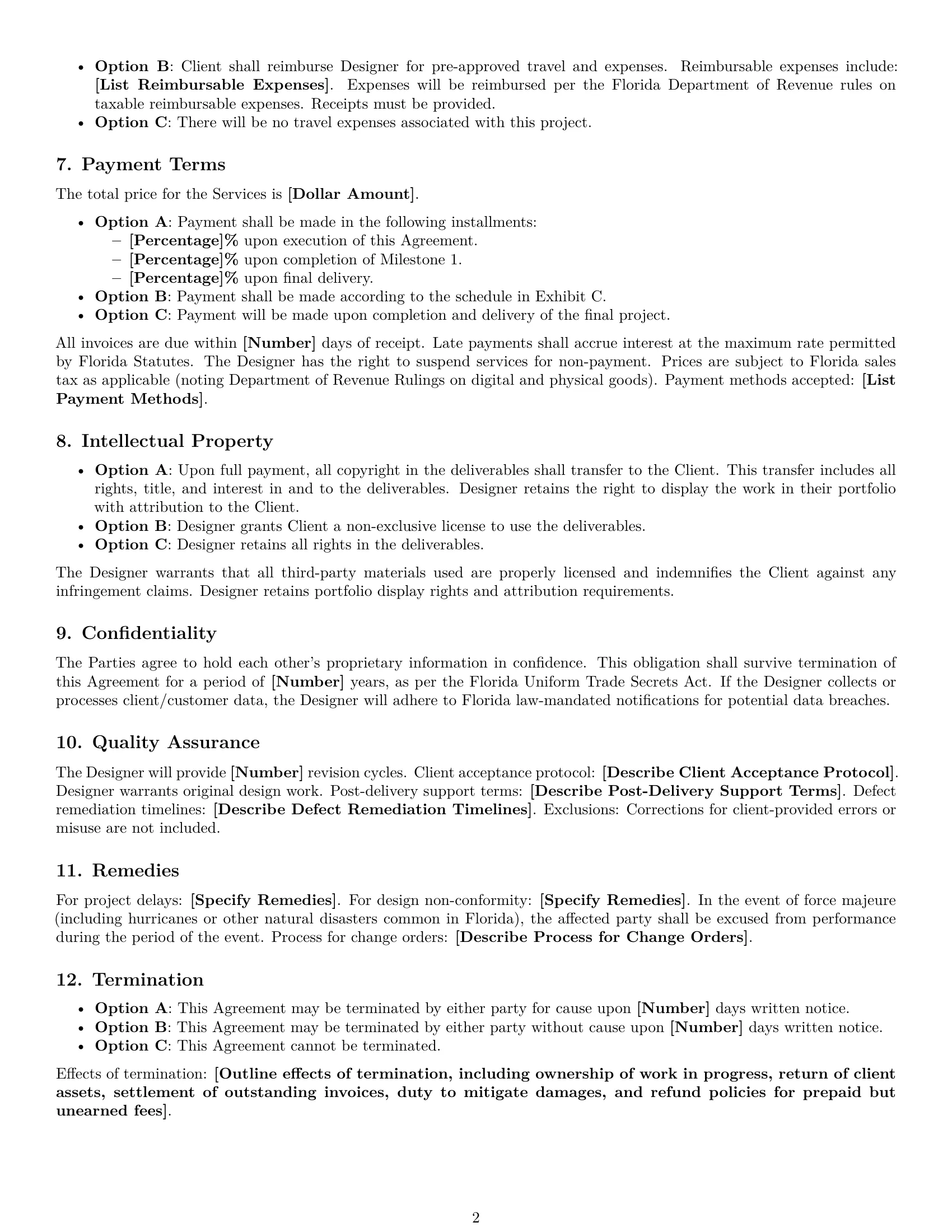 Preview page 2 of Free Florida design service contract template