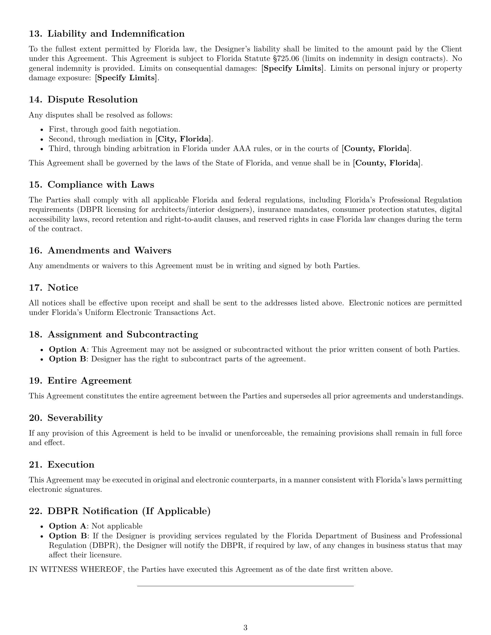 Preview page 3 of Free Florida design service contract template