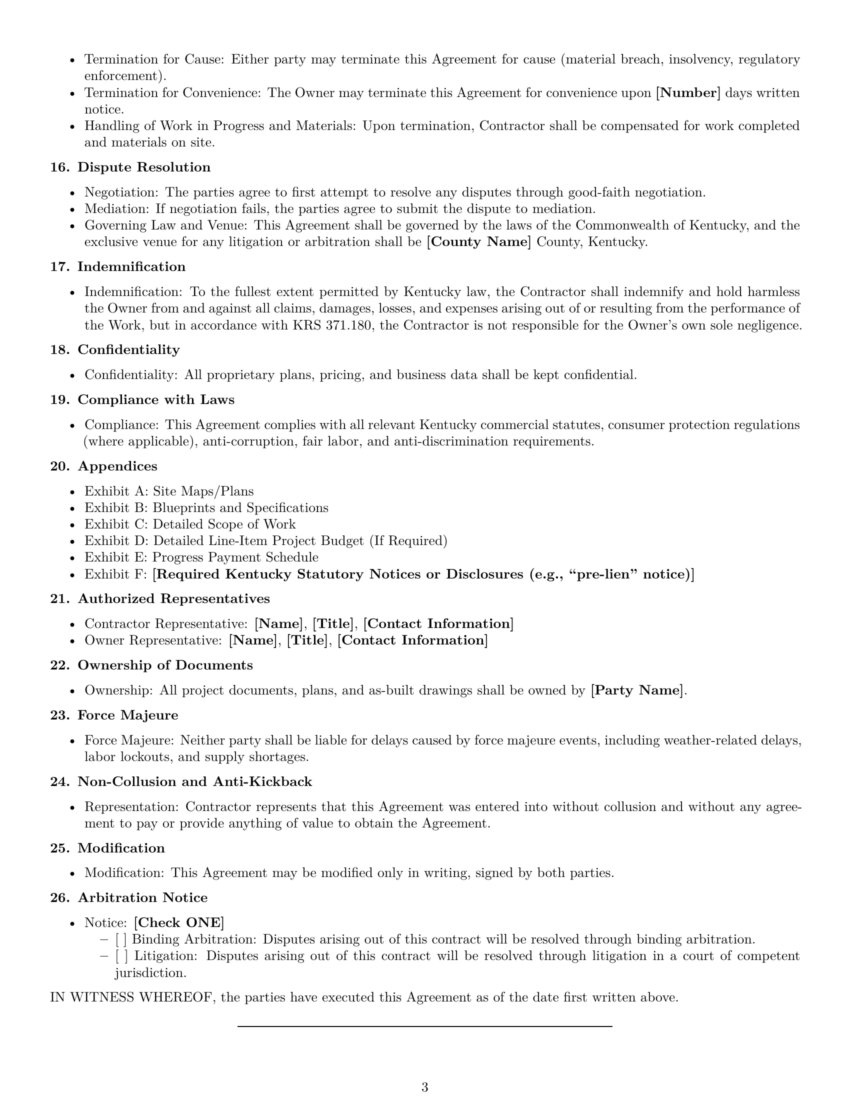Preview page 3 of Free Kentucky construction service contract template