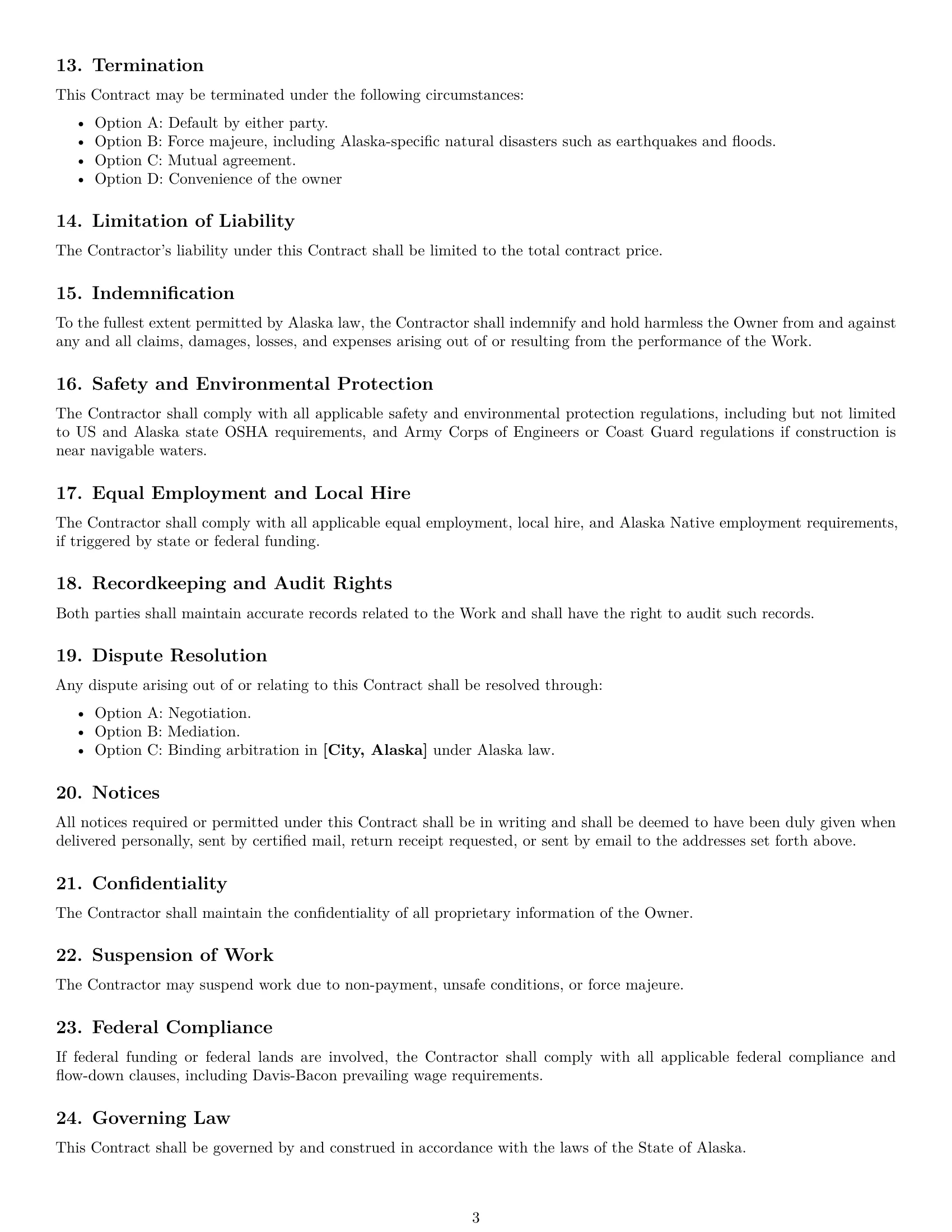 Preview page 3 of Free Alaska construction service contract template