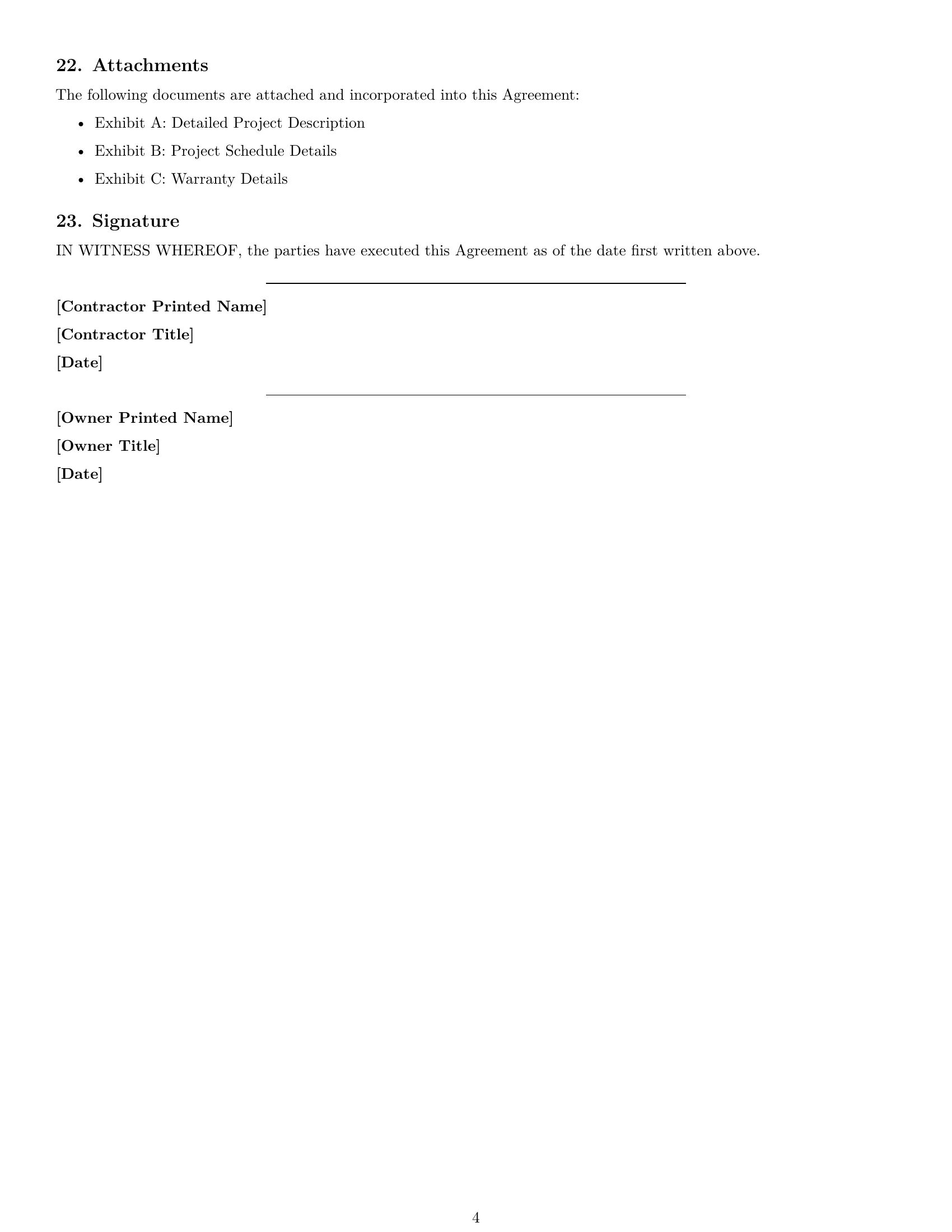 Preview page 4 of Free Maryland construction service contract template