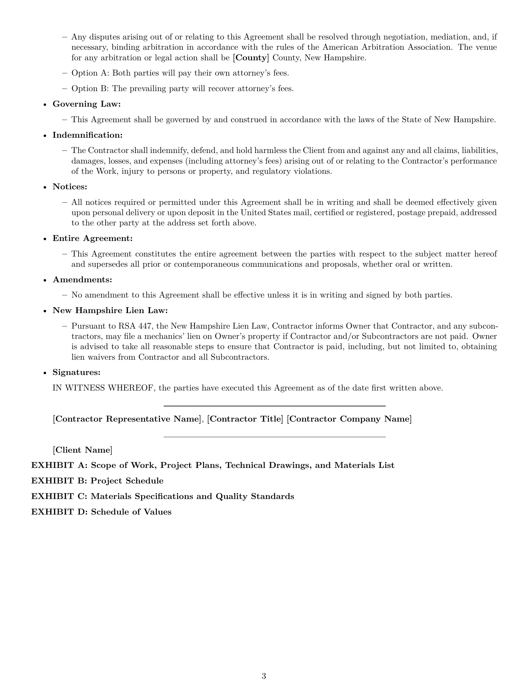 Preview page 3 of Free New Hampshire construction service contract template