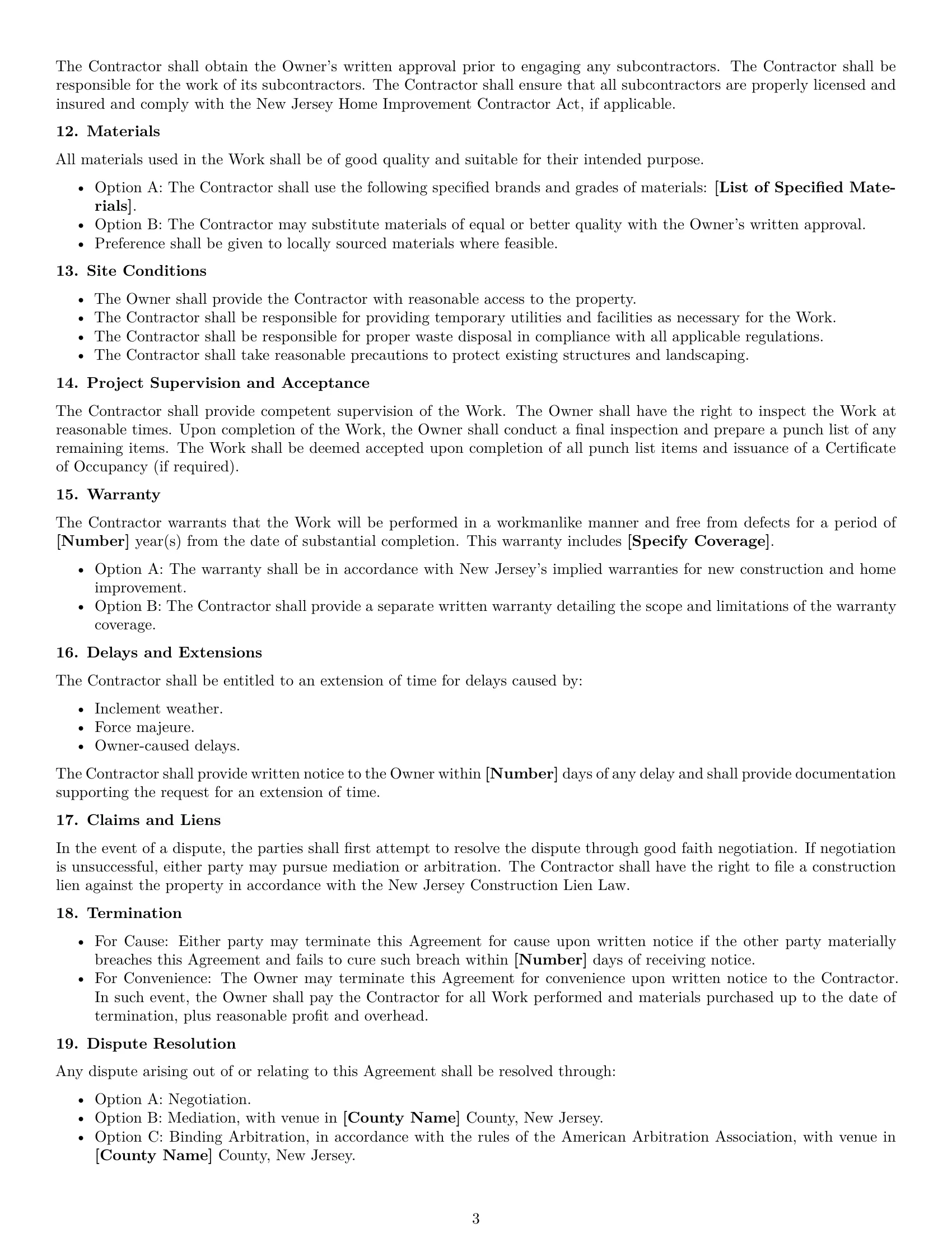 Preview page 3 of Free New Jersey construction service contract template