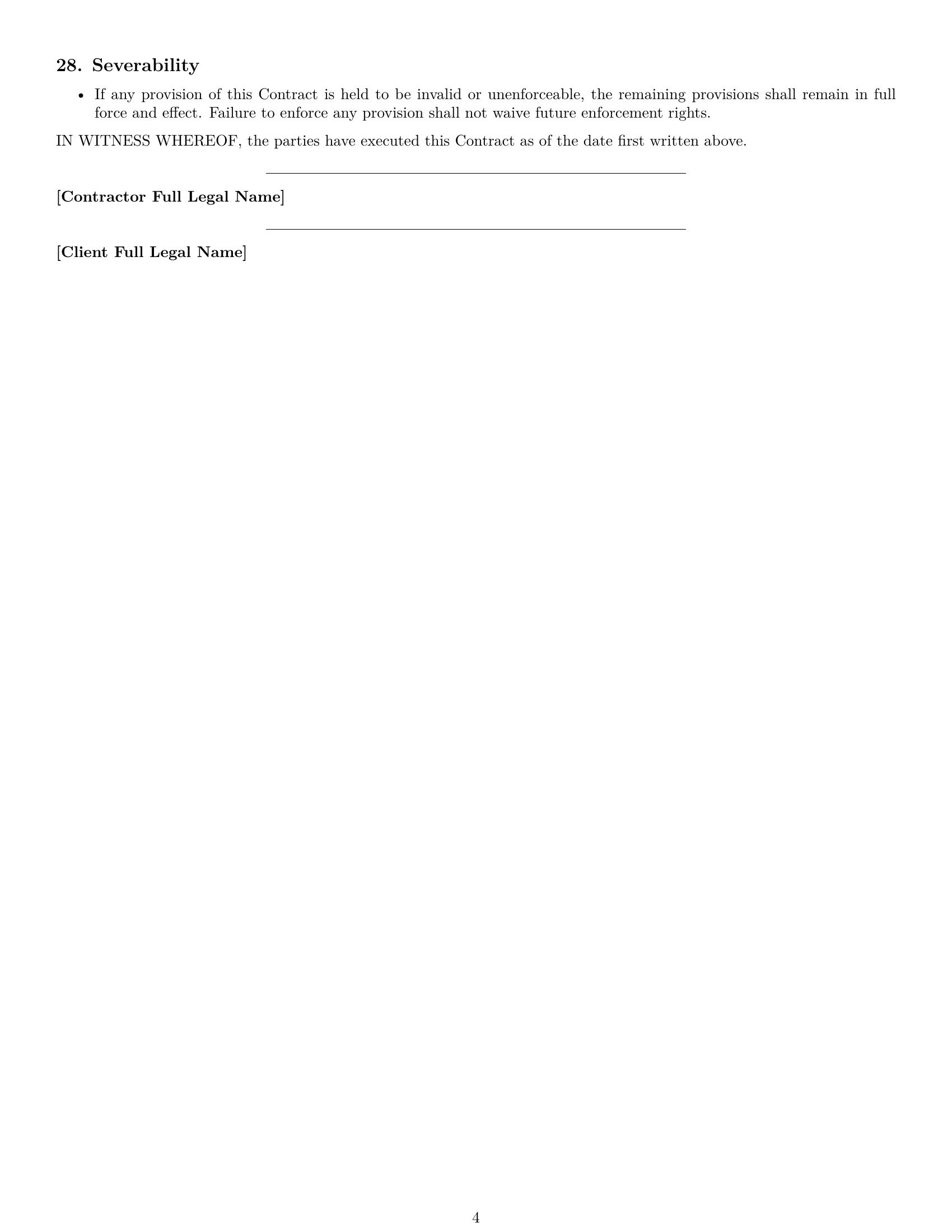 Preview page 4 of Free New Mexico construction service contract template
