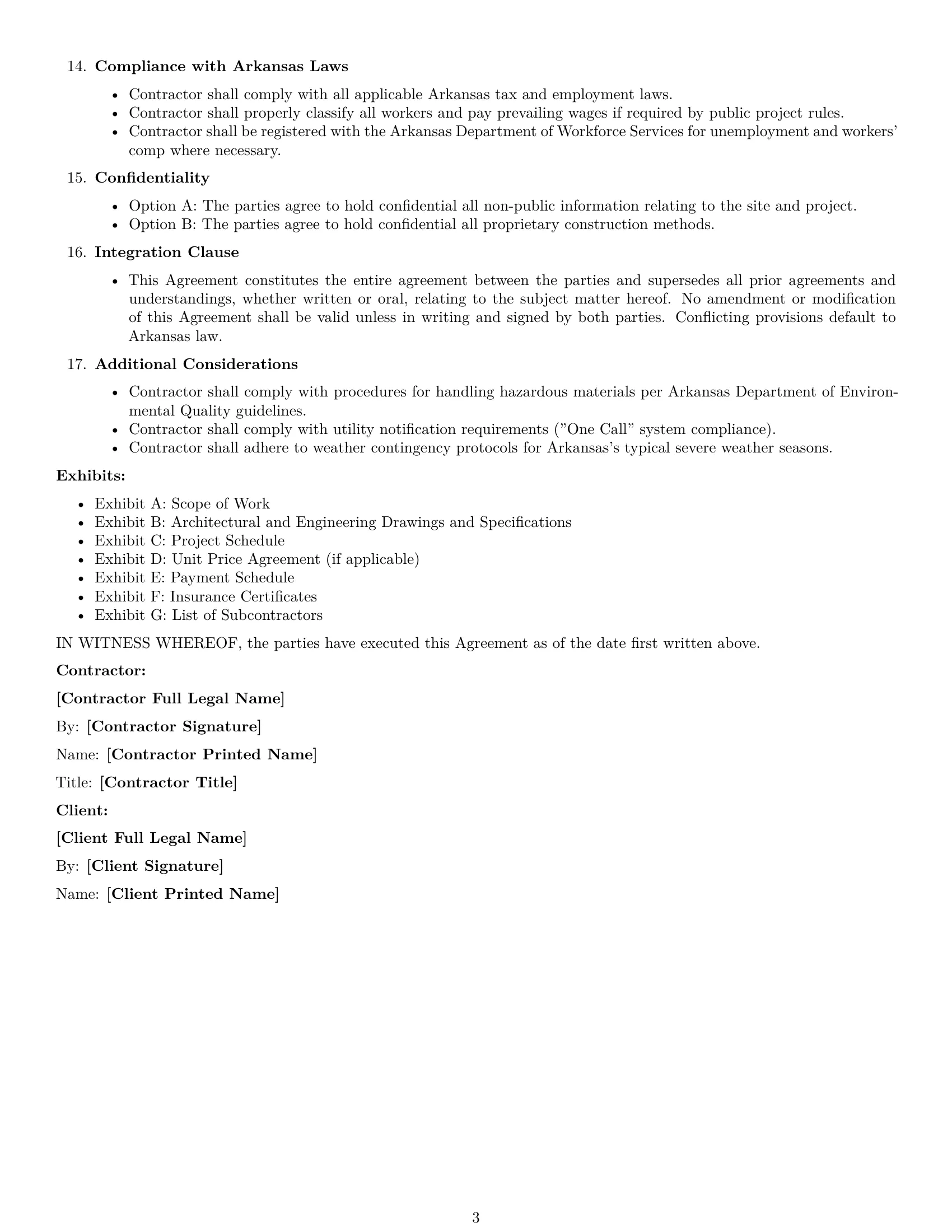 Preview page 3 of Free Arkansas construction service contract template
