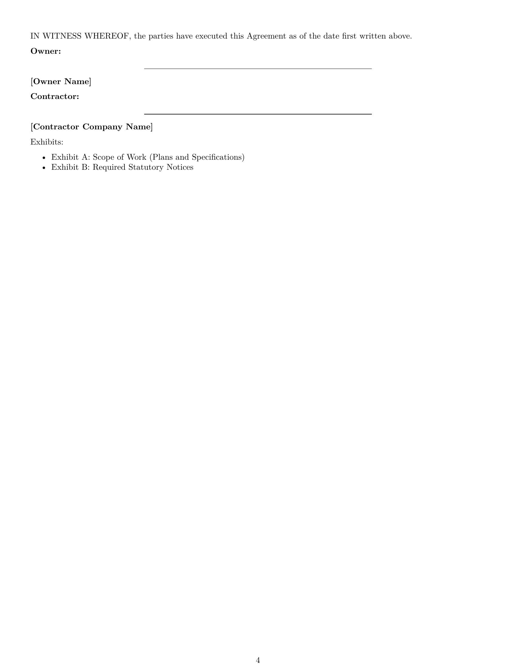 Preview page 4 of Free Texas construction service contract template