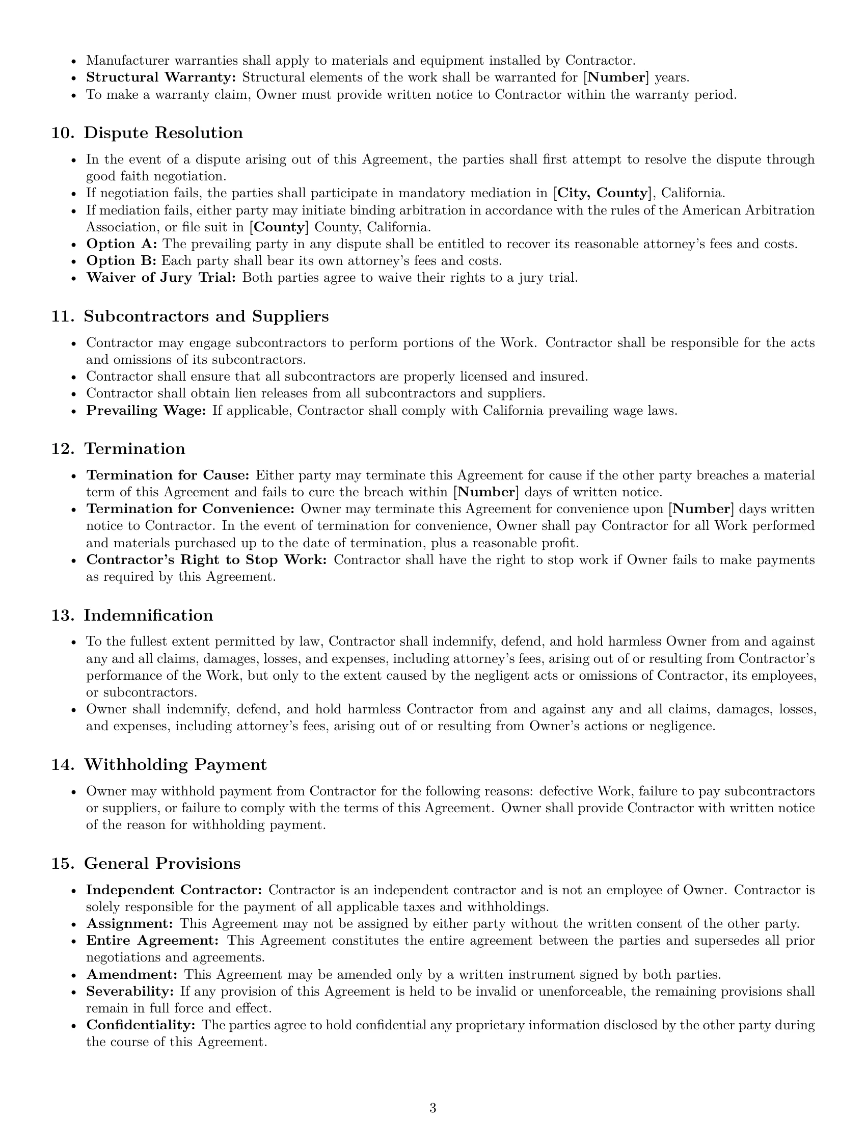 Preview page 3 of Free California construction service contract template