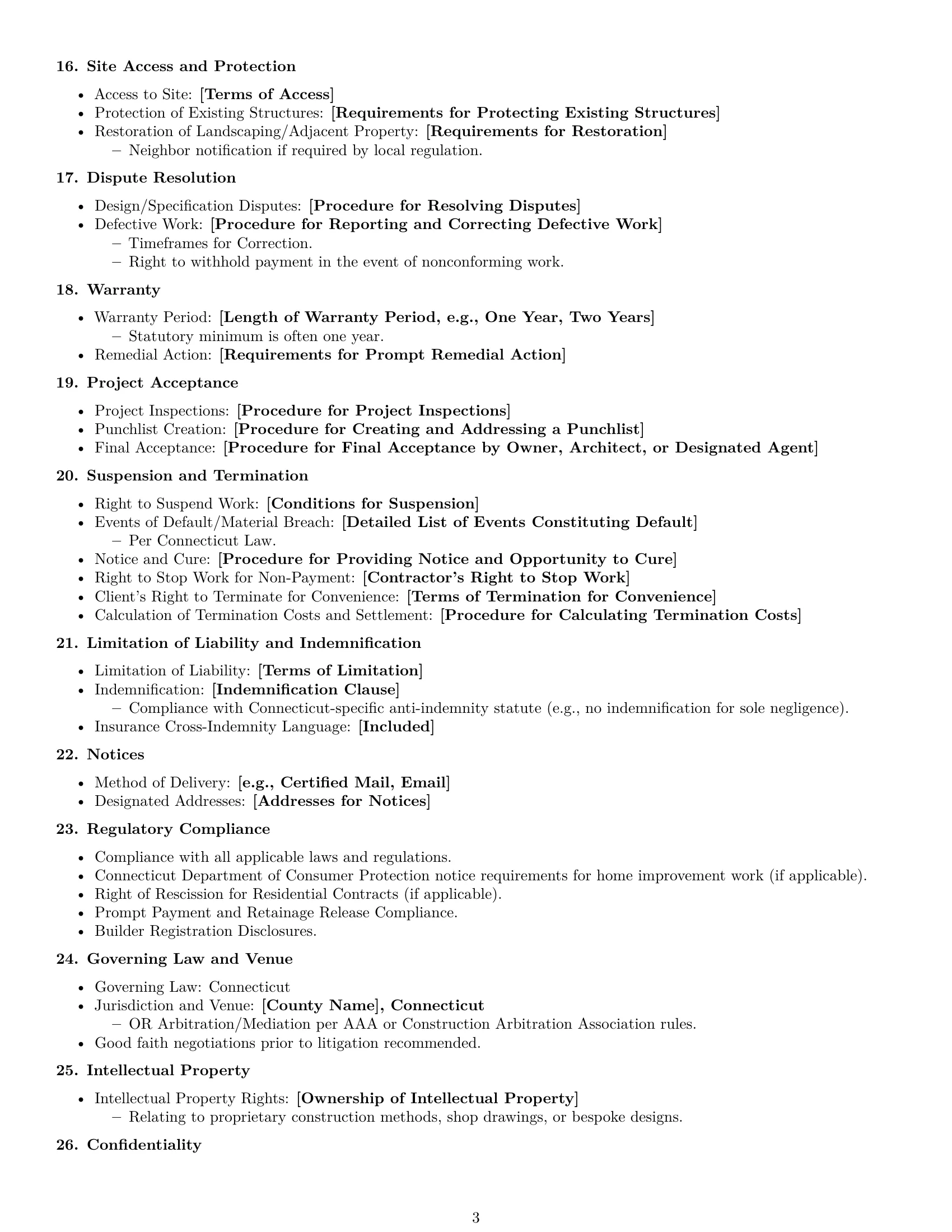 Preview page 3 of Free Connecticut construction service contract template