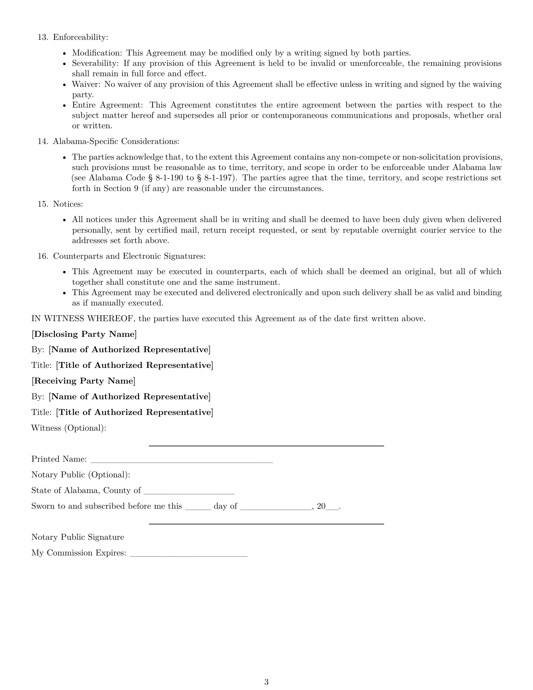 Preview page 3 of Free Alabama nda template