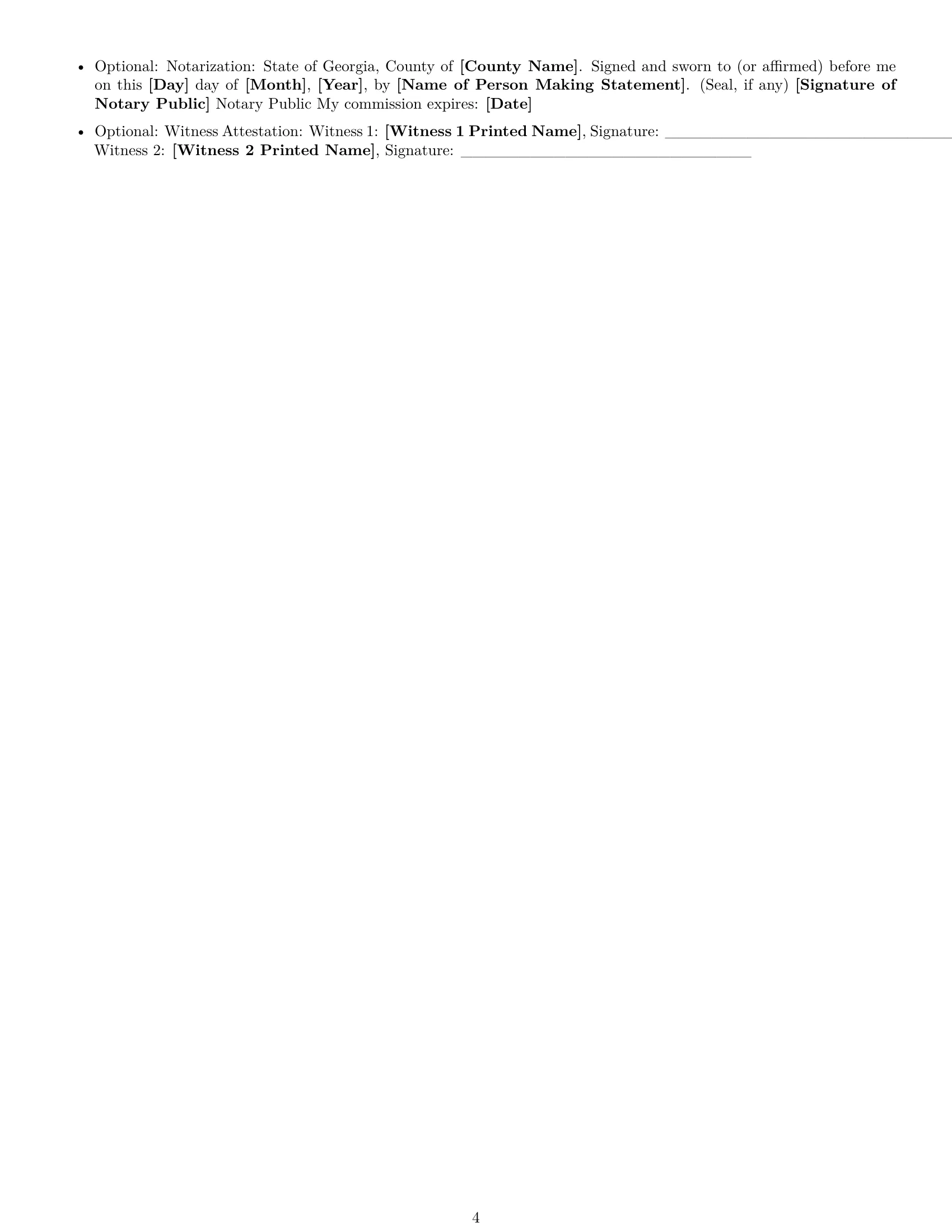Preview page 4 of Free Georgia nda template