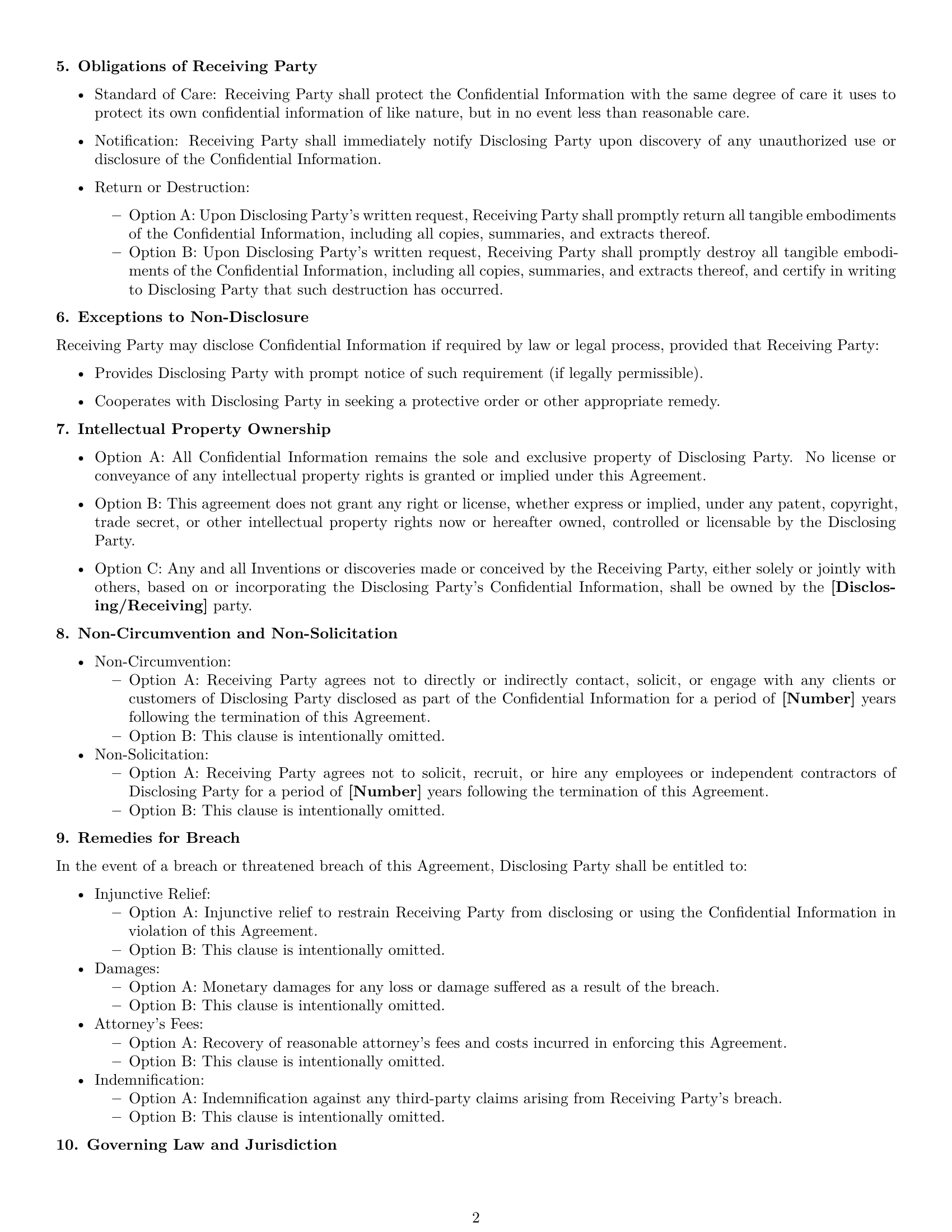 Preview page 2 of Free Hawaii nda template