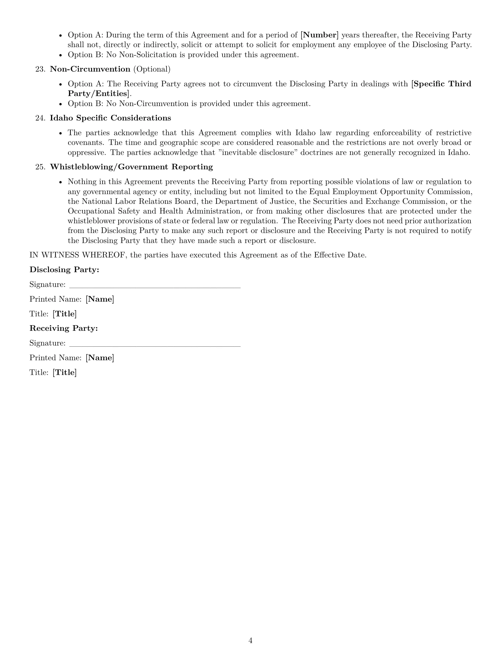 Preview page 4 of Free Idaho nda template